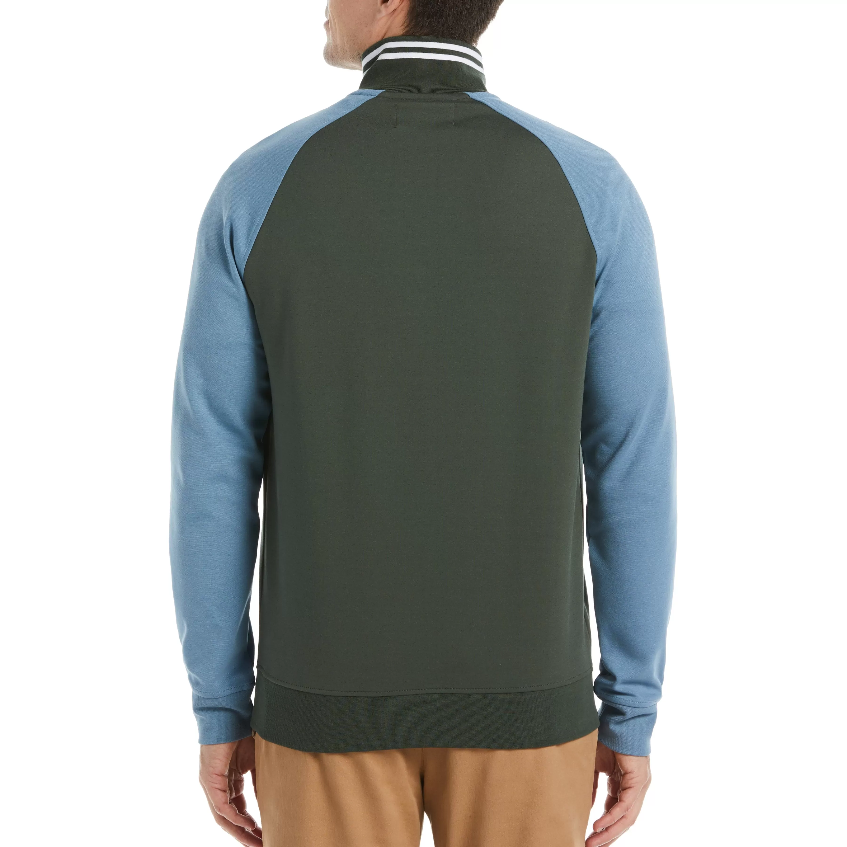 Cheap 1/4 Zip Color Block Jacket Men Jackets & Vests