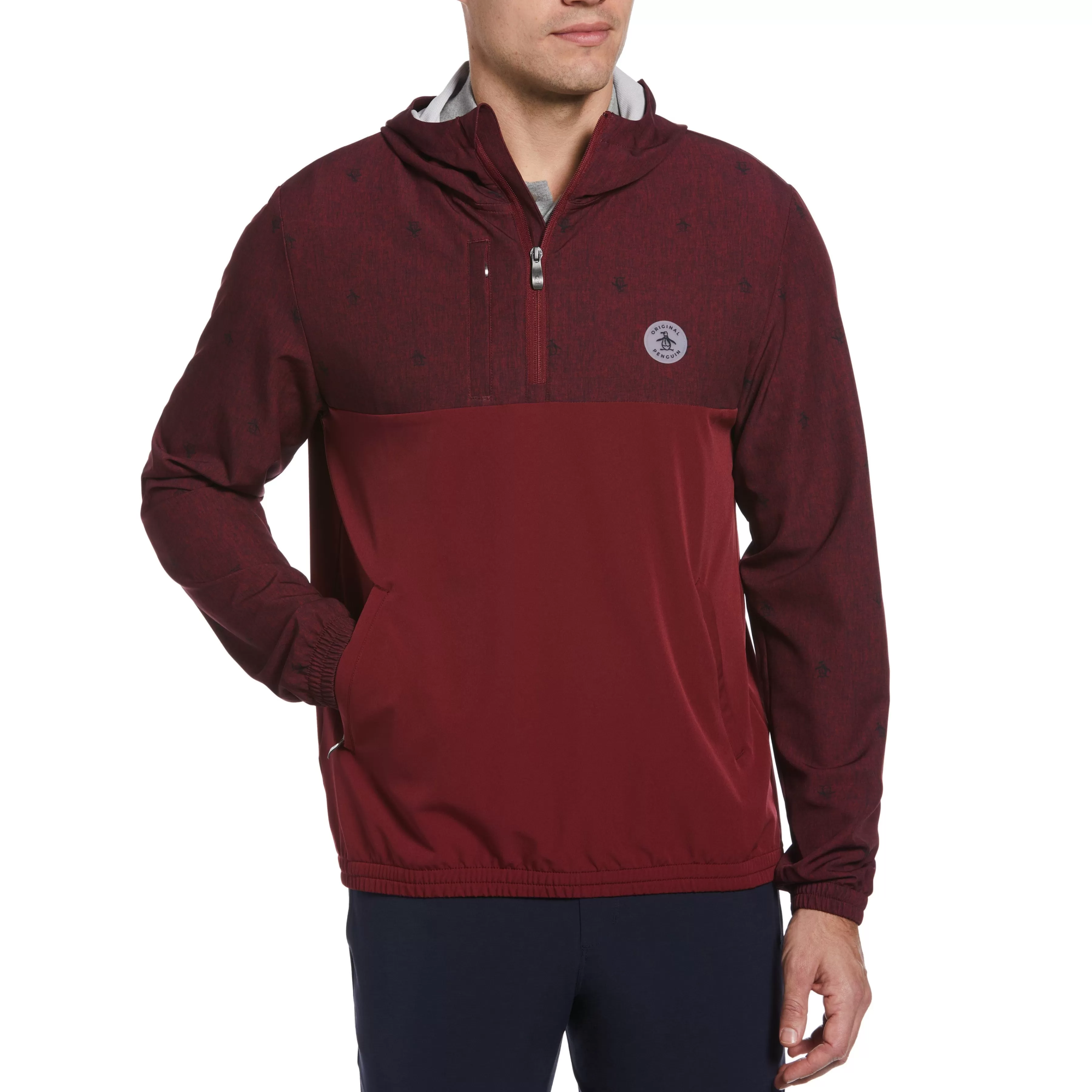 Hot 1/4 Zip Printed Pete Wind Hoodie Men Jackets & Vests