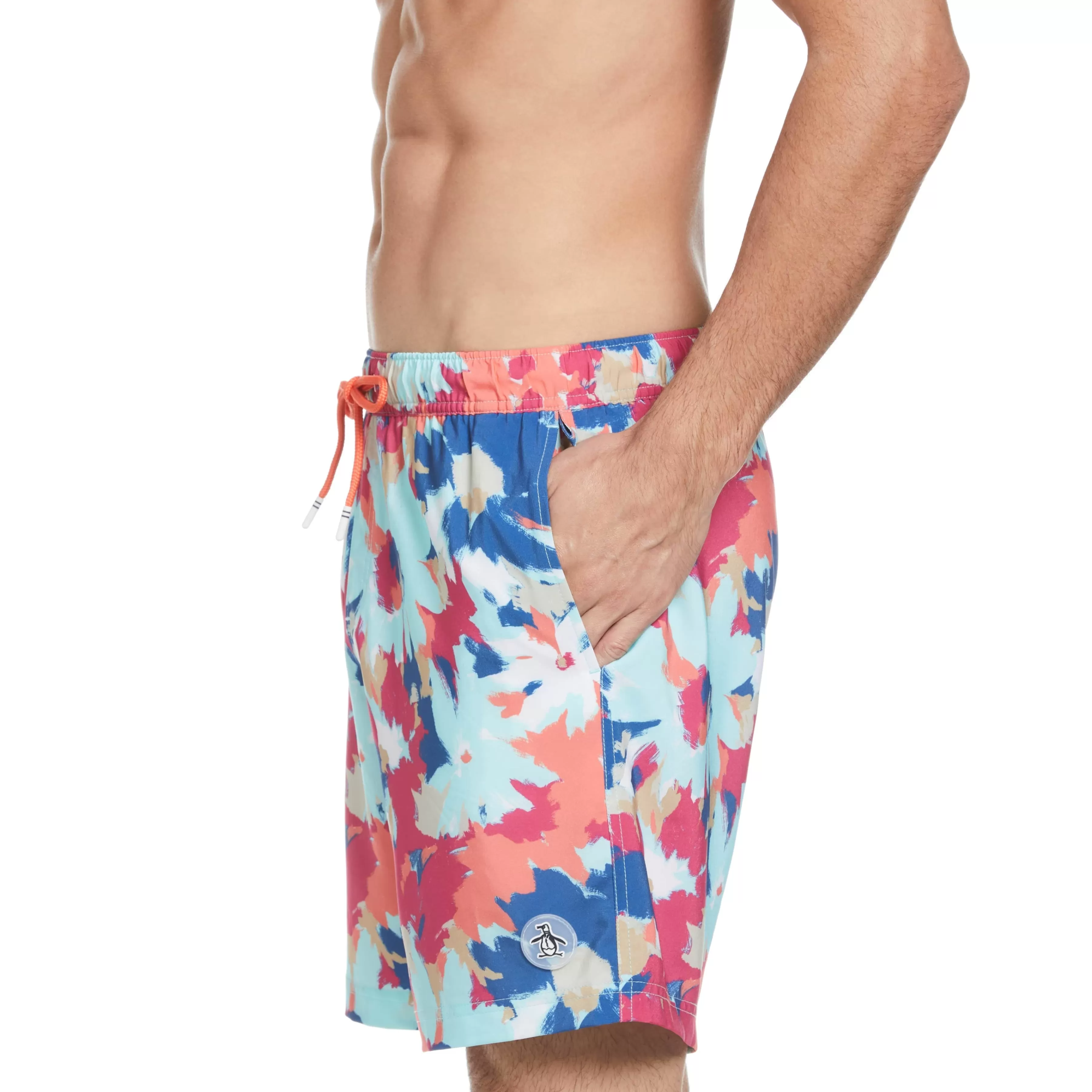 Cheap Abstract Floral Swim Shorts Men Swim