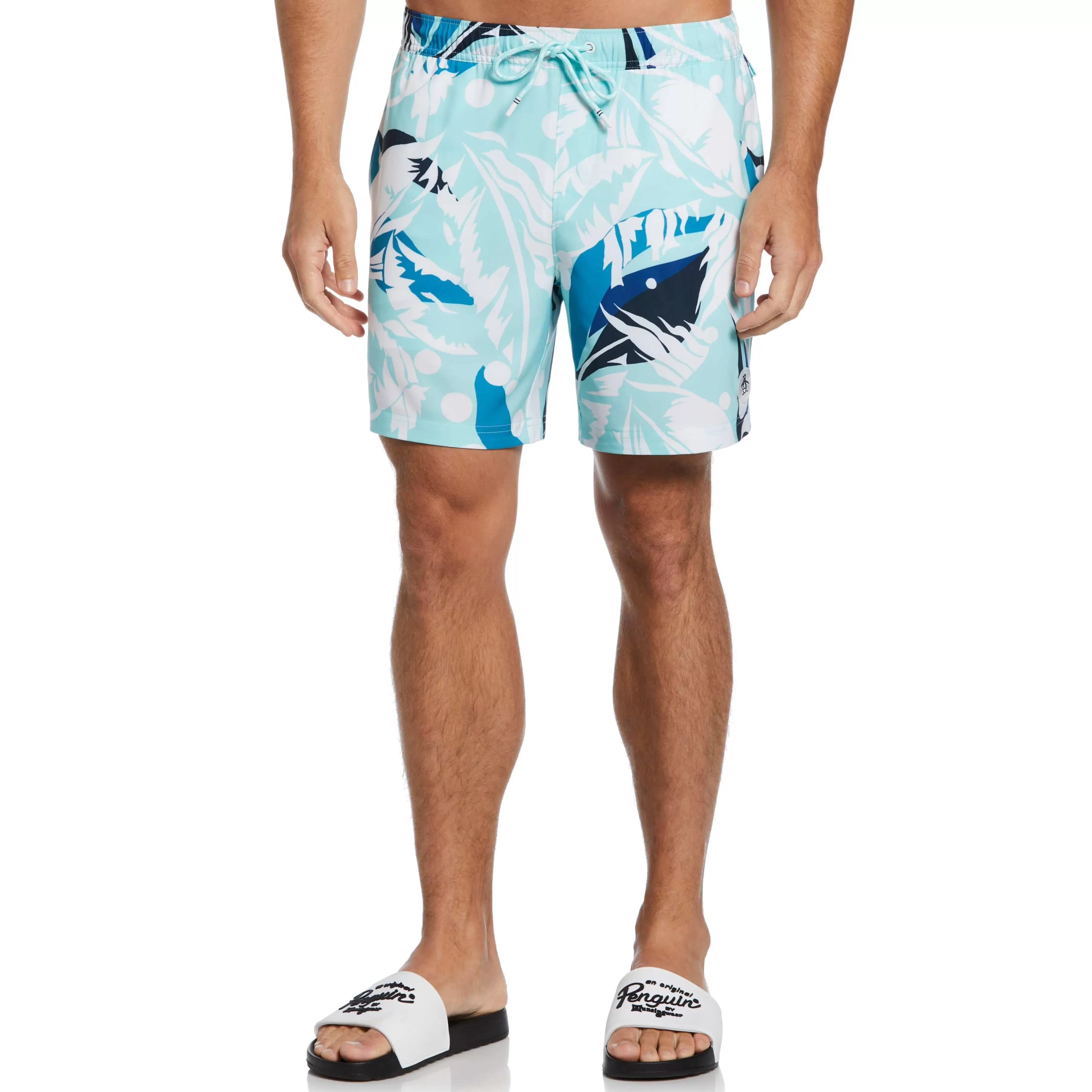 Outlet Abstract Tropical Print Swim Shorts Men Swim