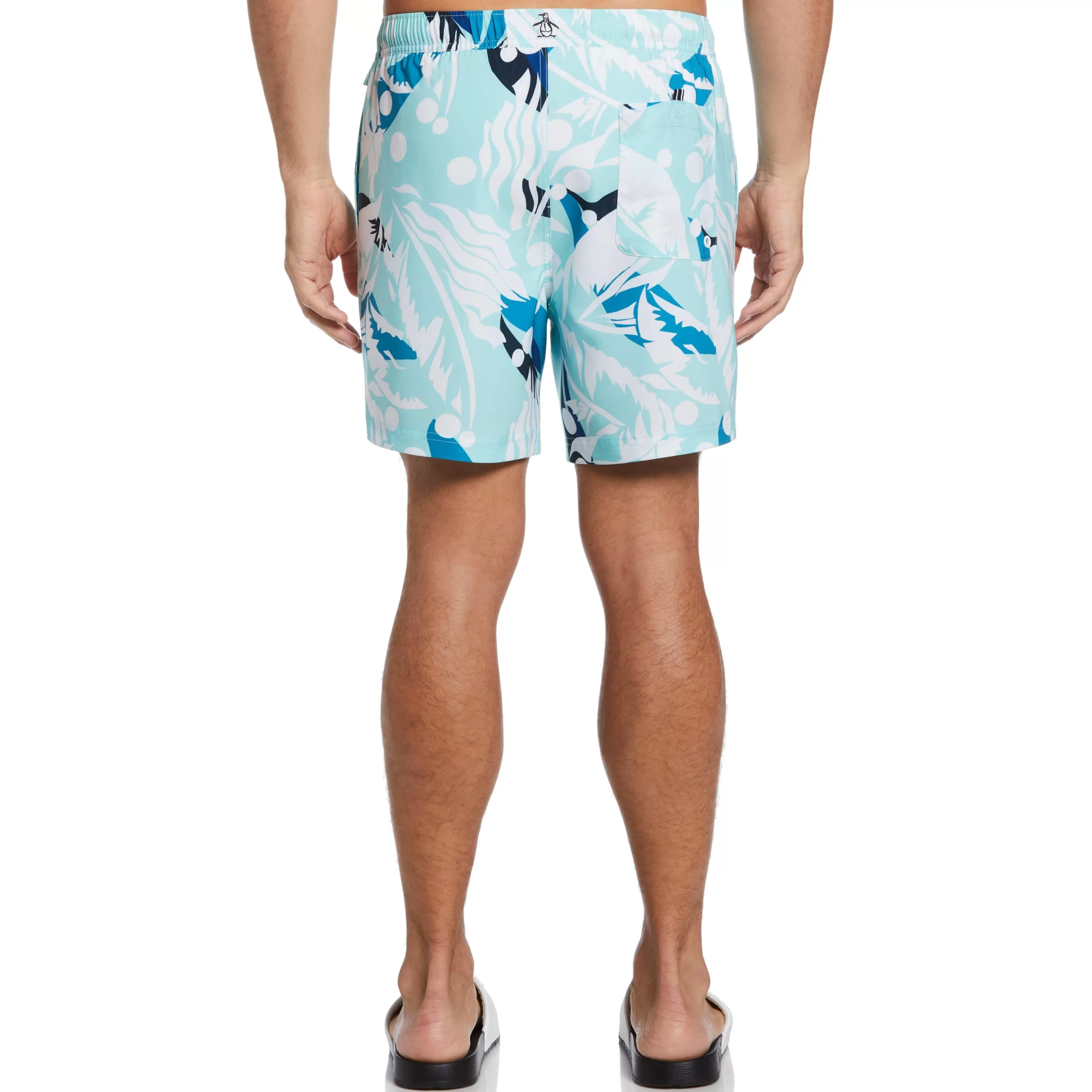 Outlet Abstract Tropical Print Swim Shorts Men Swim