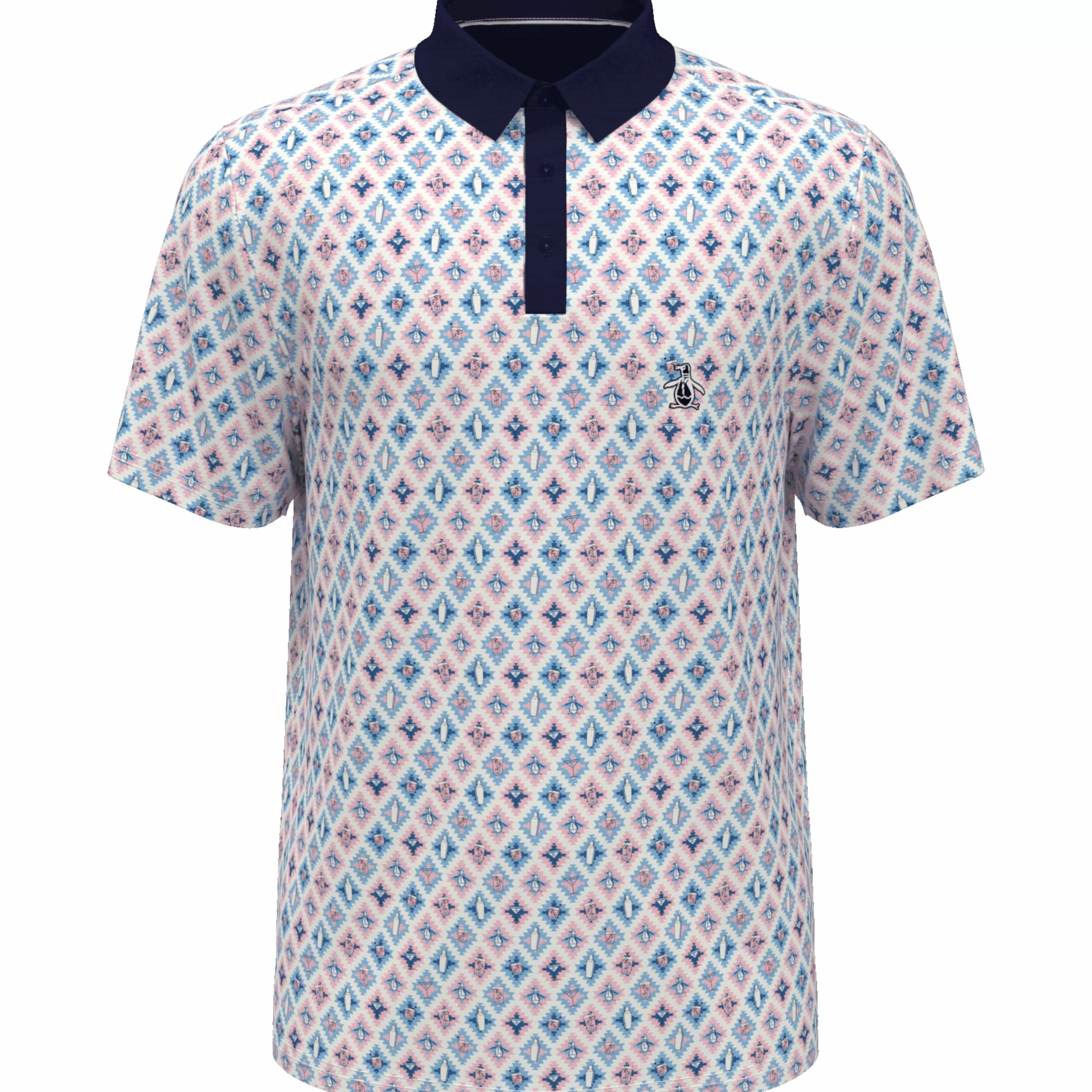 Best All Over Atomic Cocktail Print Golf Polo Men Polos