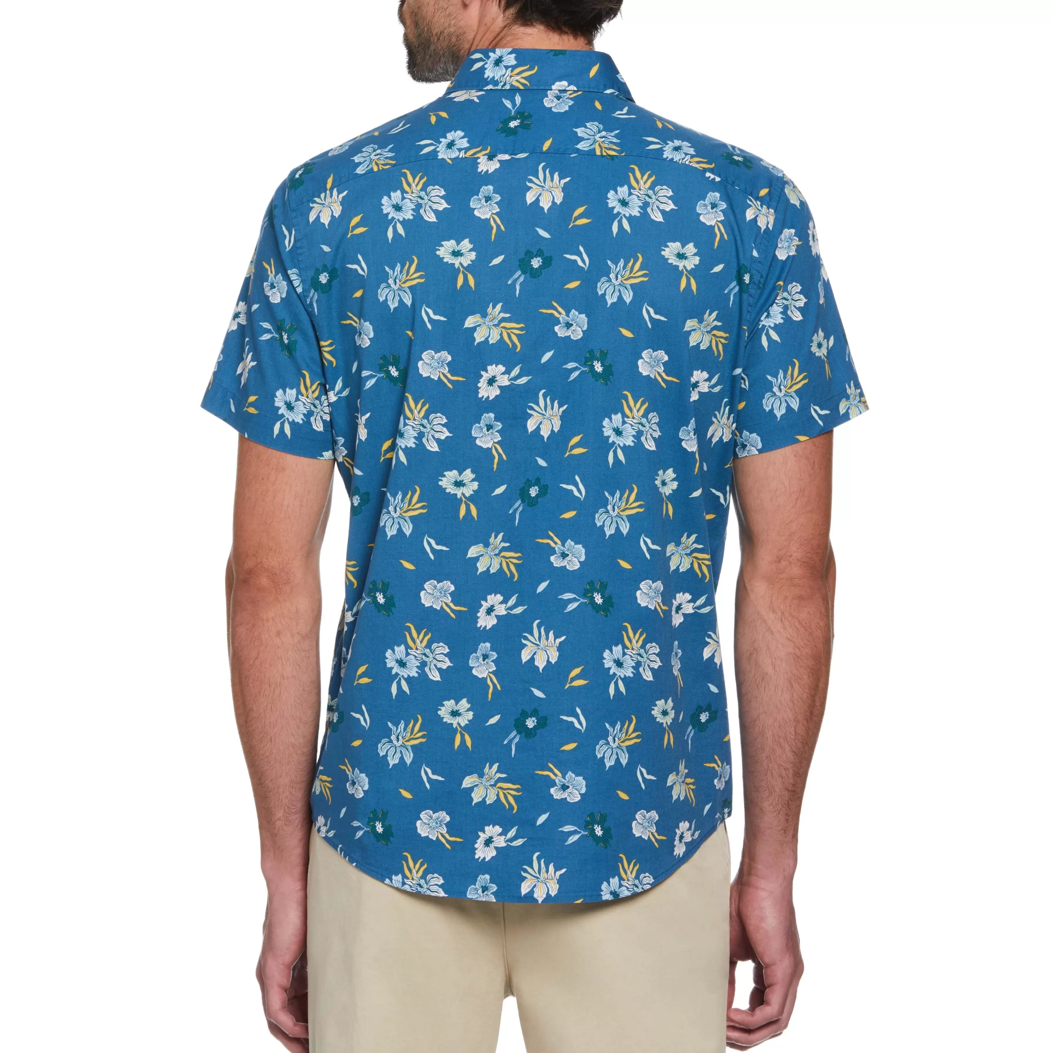 Outlet All Over Floral Print Button Down Men Shirts