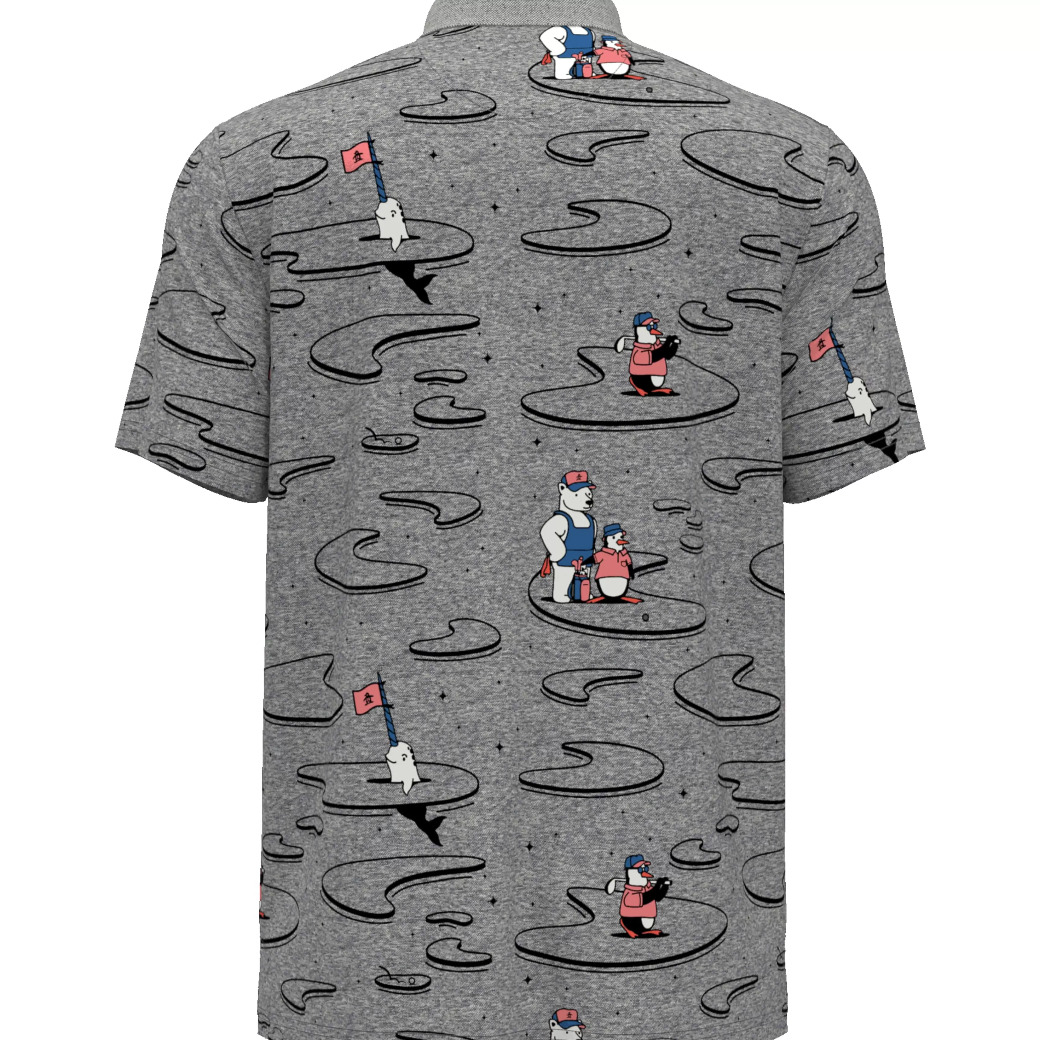 Cheap All Over Polar Pete Print Oxford Golf Polo Men Polos