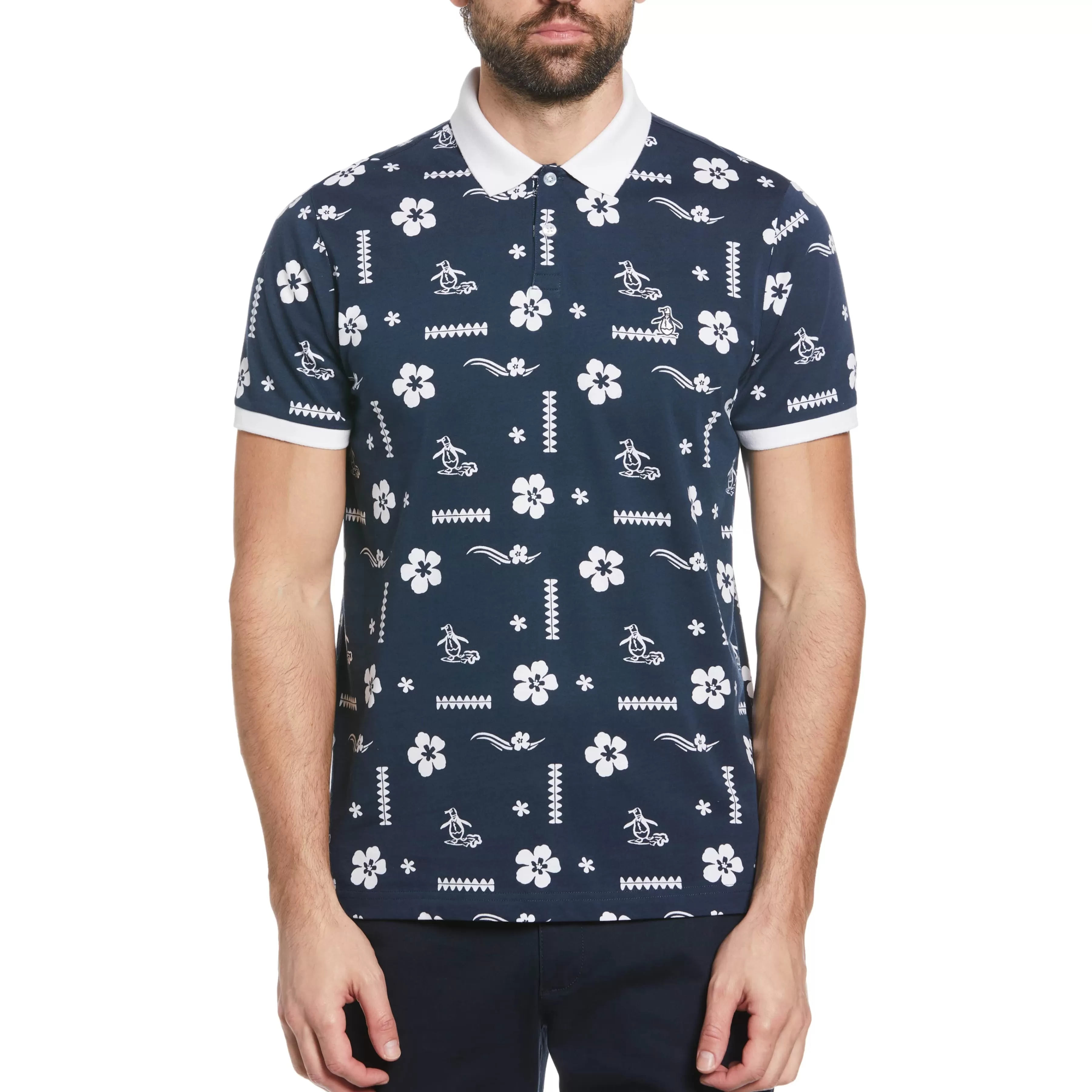 Fashion All Over Simple Floral Pete Polo Men Polos
