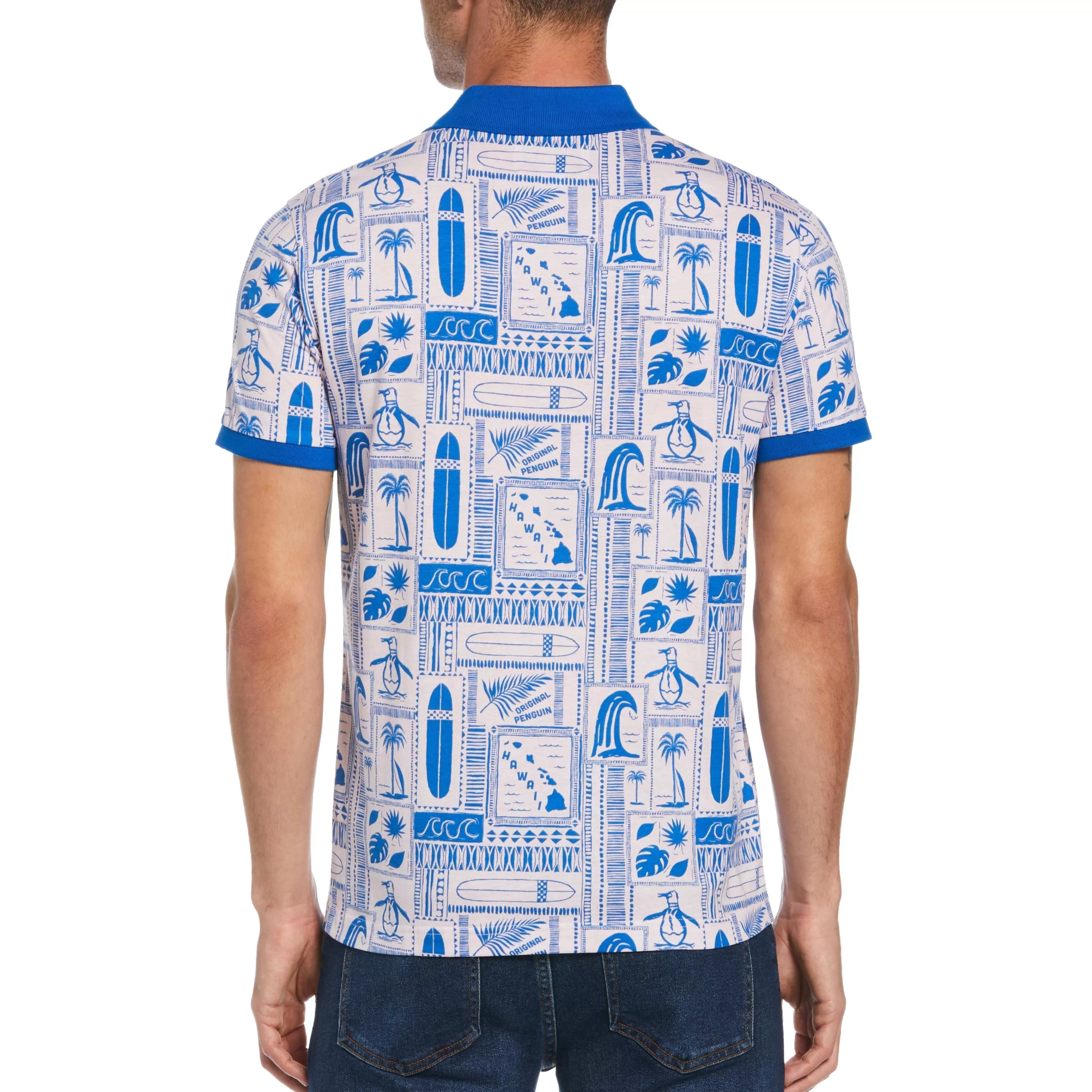 Sale All Over Surf Print Polo Men Polos