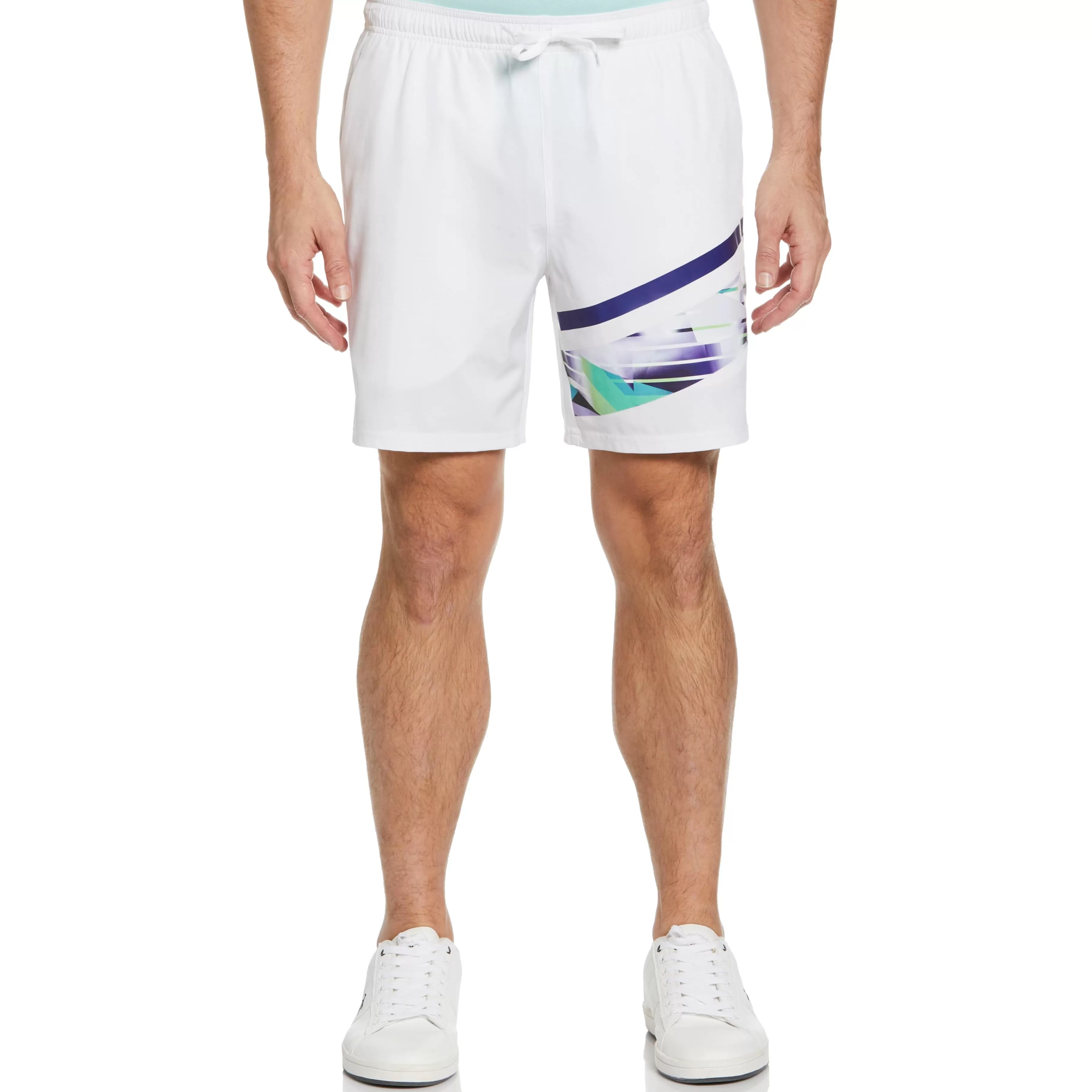 Best Sale Asymmetric Print Performance 7 Men Shorts