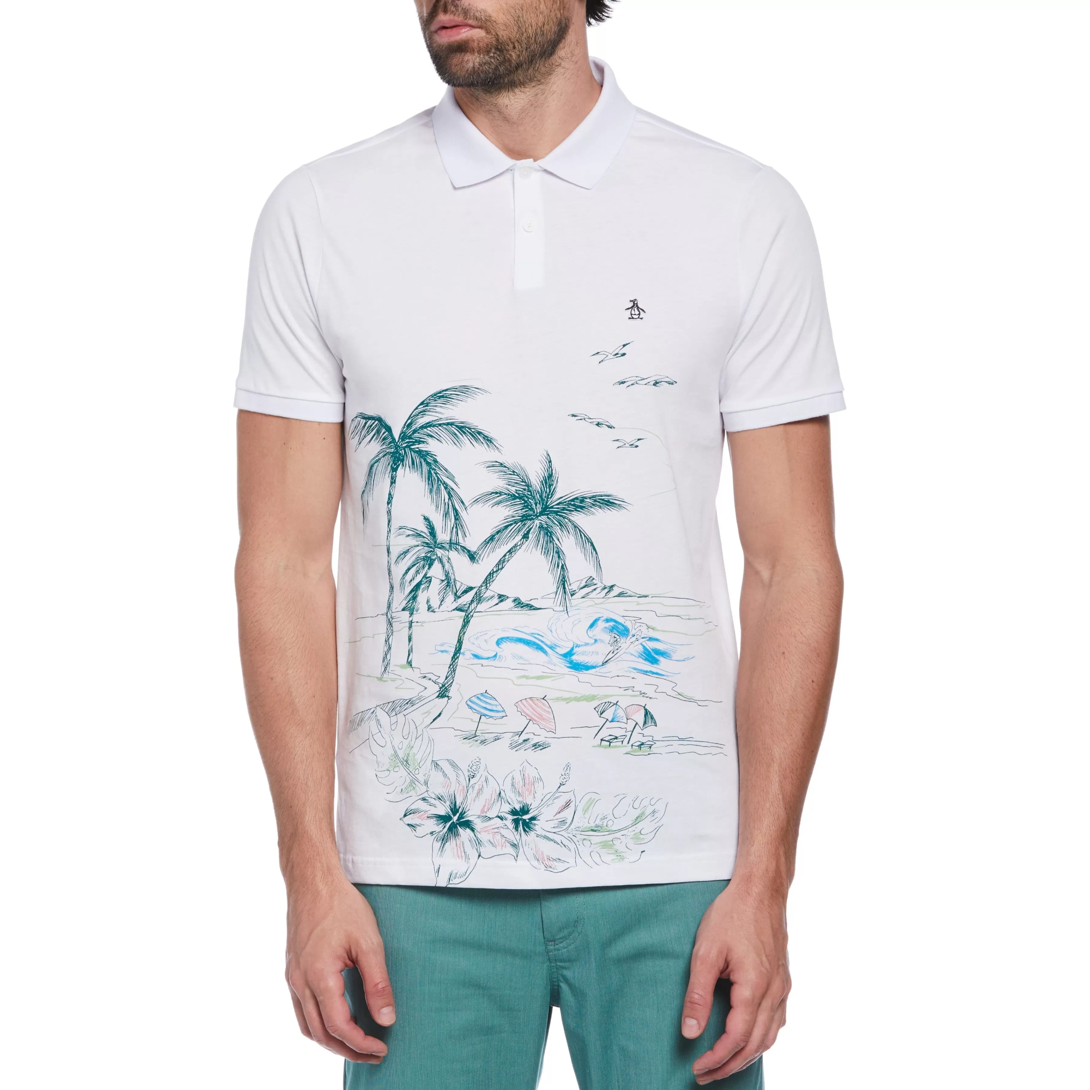 Best Sale Beach Print Polo Men Polos