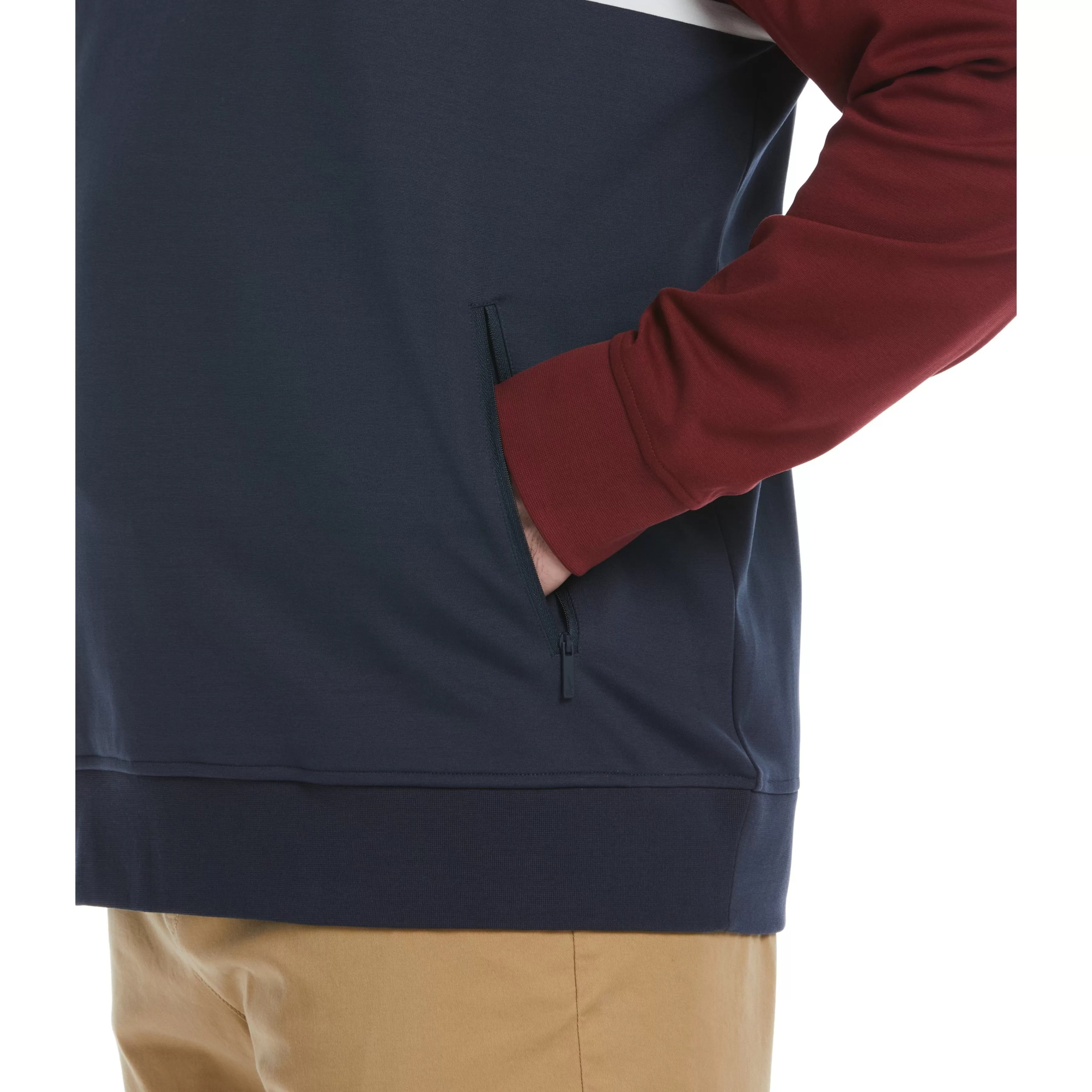 Fashion Big & Tall 1/4 Zip Color Block Jacket Men Jackets & Vests