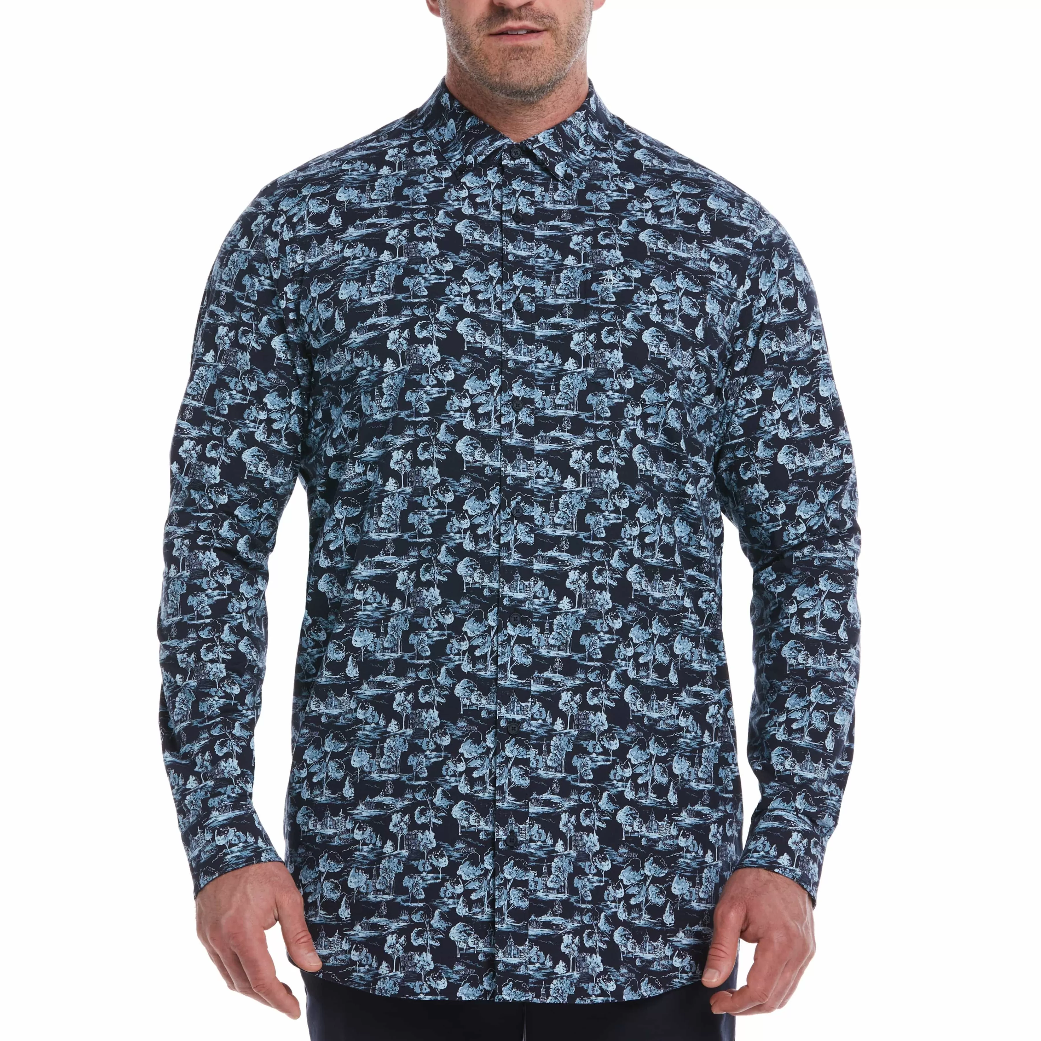 Cheap Big & Tall Ecovero™ Scenic Print Stretch Shirt Men Shirts