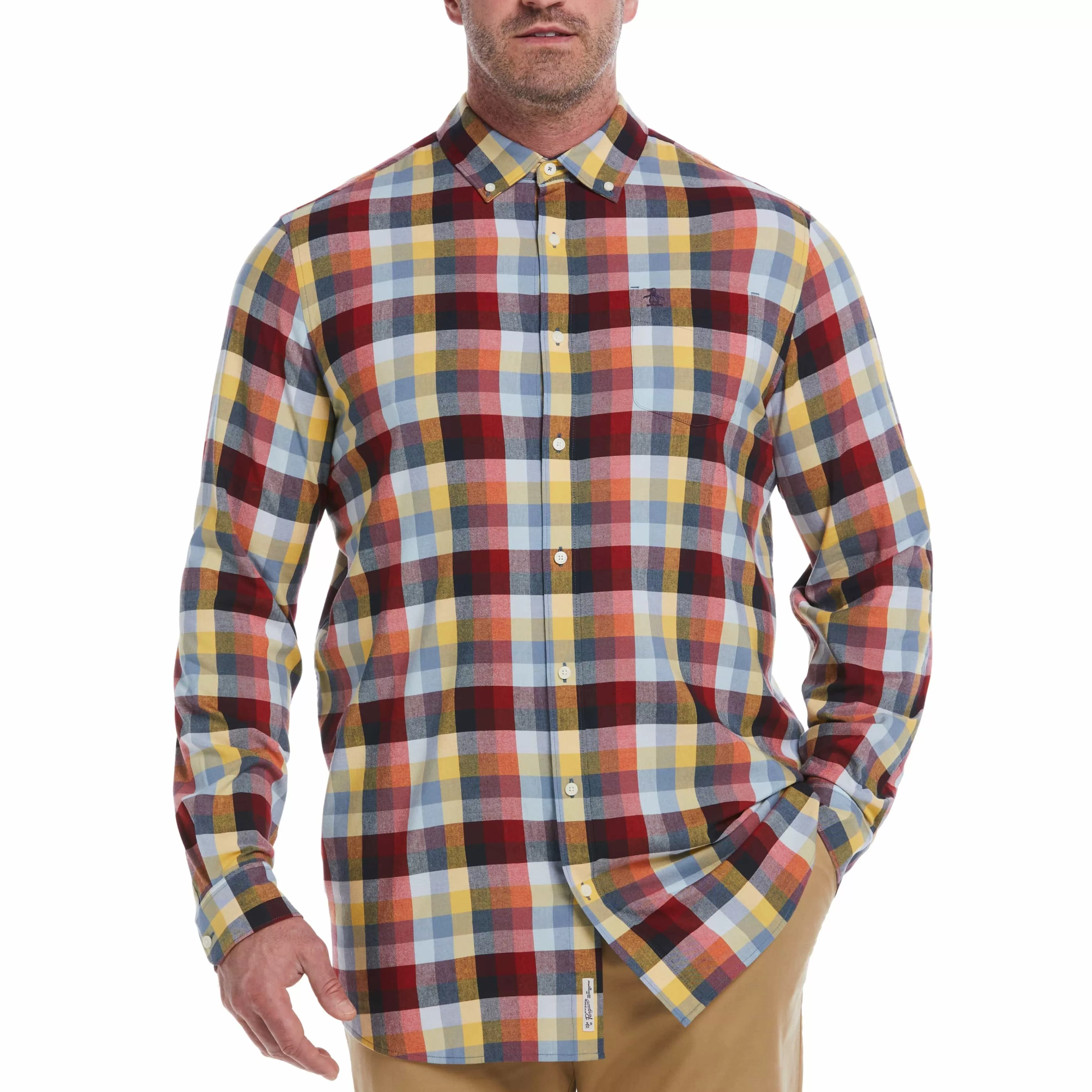 Best Sale Big & Tall Ecovero™ Woven Plaid Stretch Shirt Men Shirts