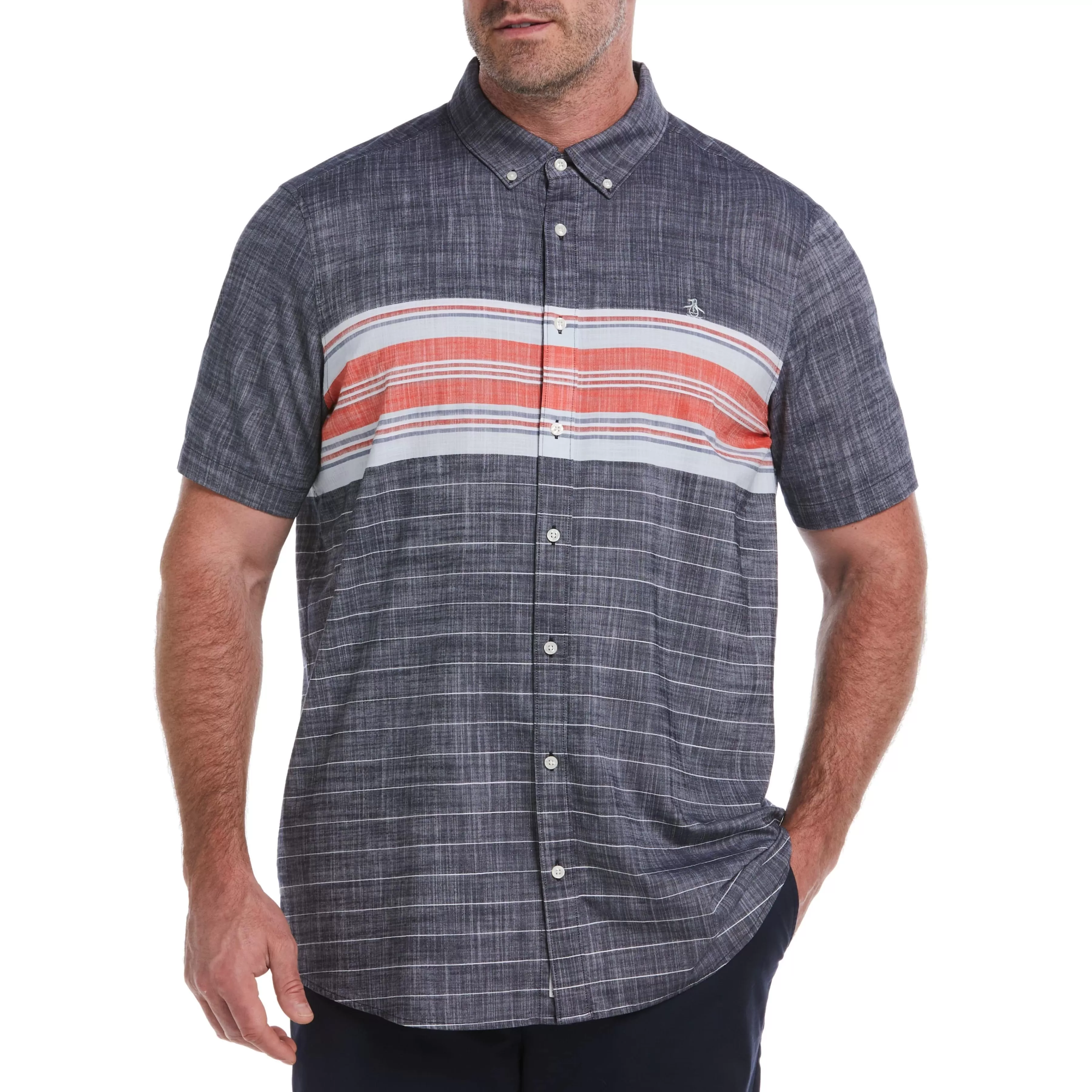 Sale Big & Tall Engineered Chest Stripe Shirt Men Shirts