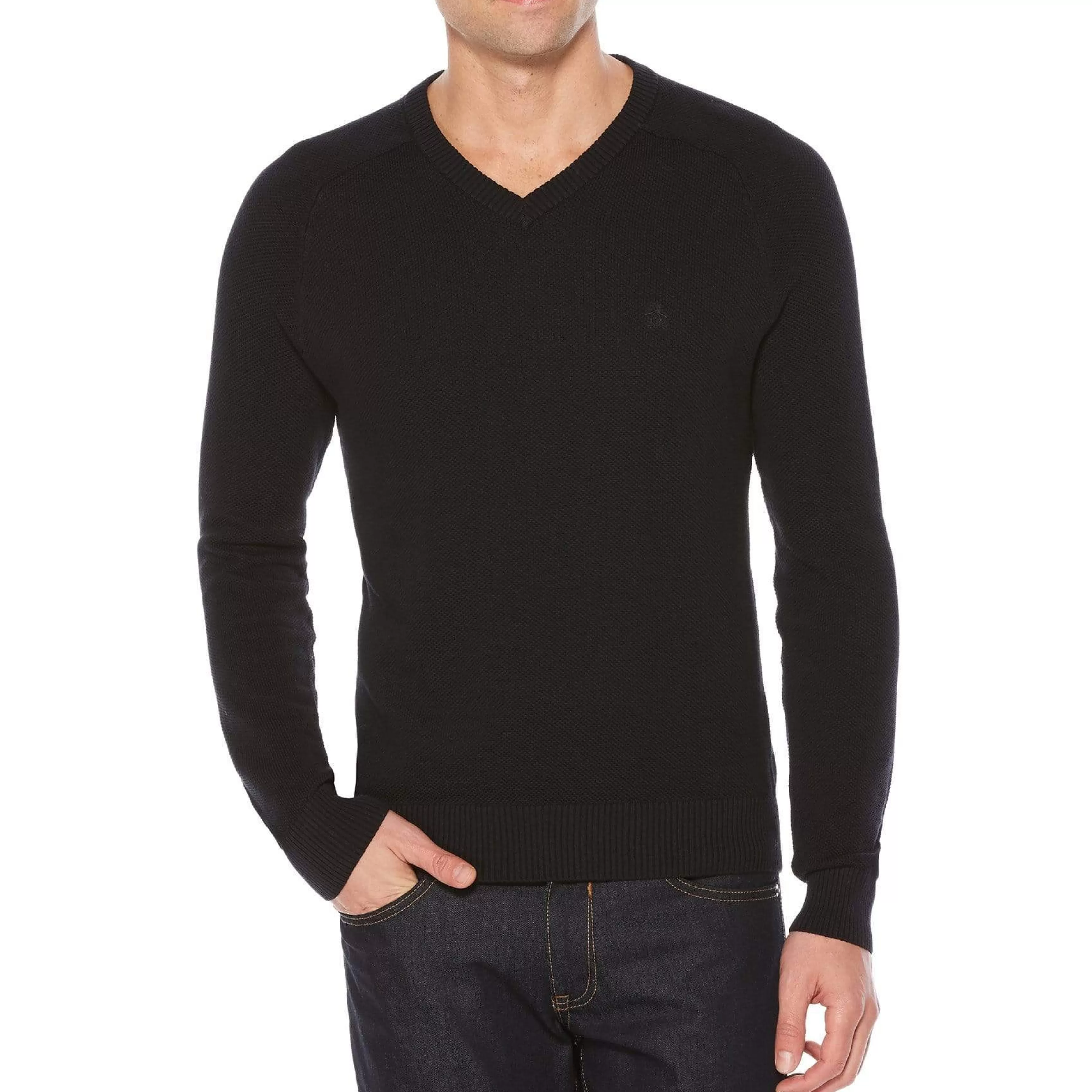 Flash Sale Big & Tall Honeycomb V-Neck Sweater Men Sweaters