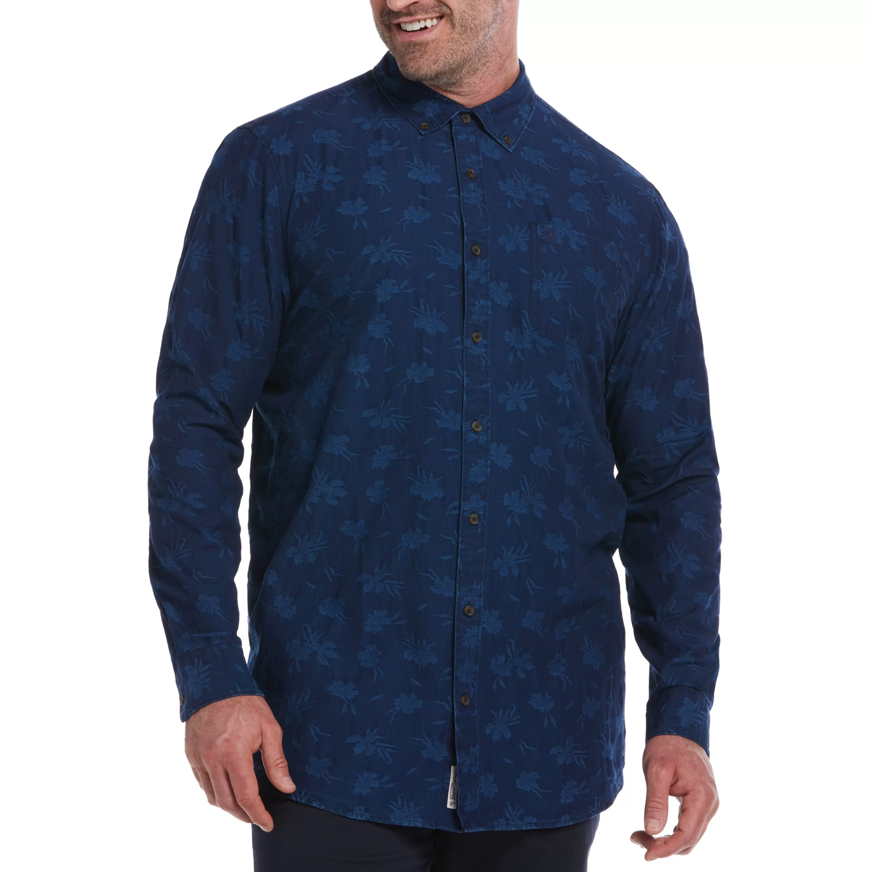 Fashion Big & Tall Jacquard Denim Shirt Men Shirts