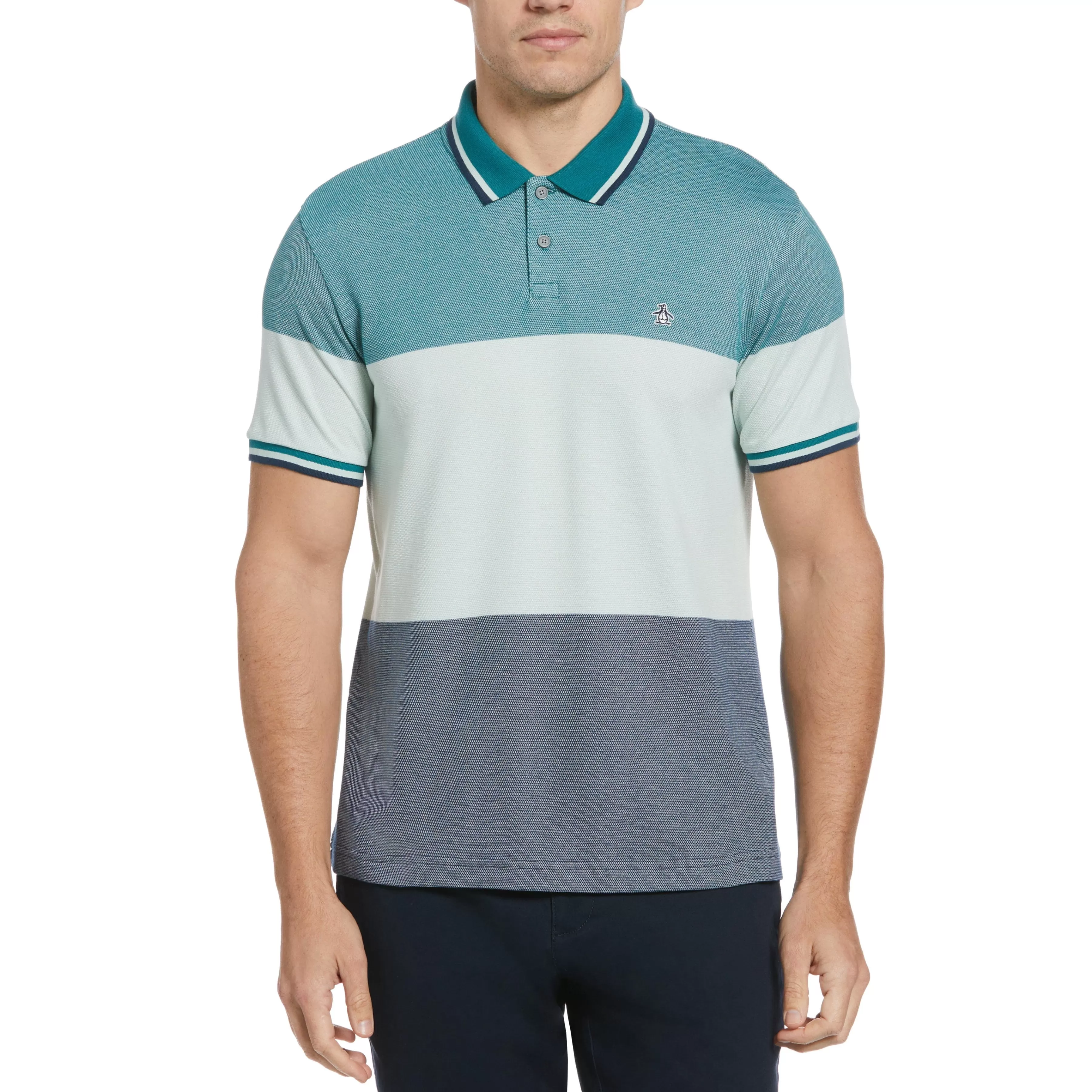 Cheap Birdseye Color Block Polo Men Polos