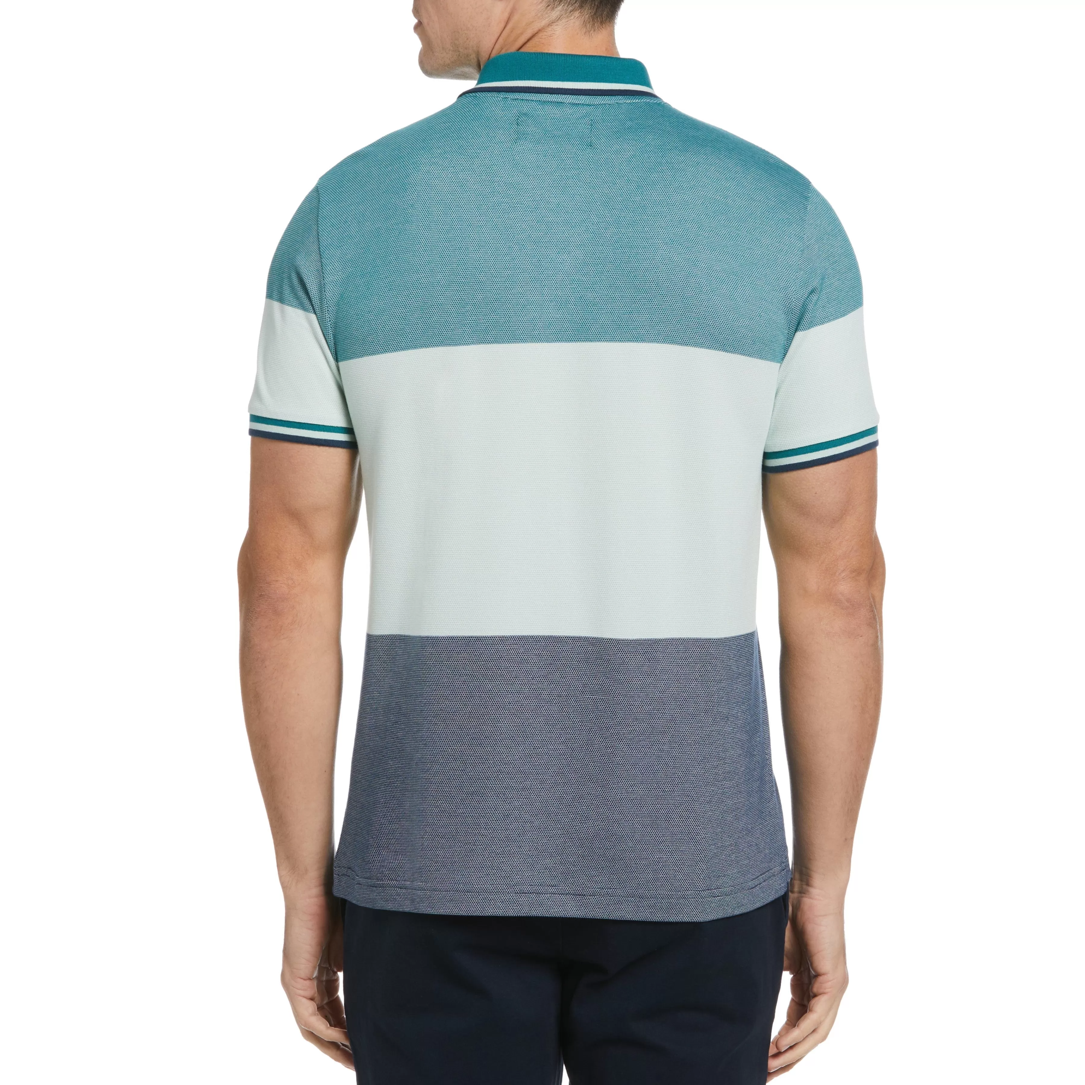 Cheap Birdseye Color Block Polo Men Polos