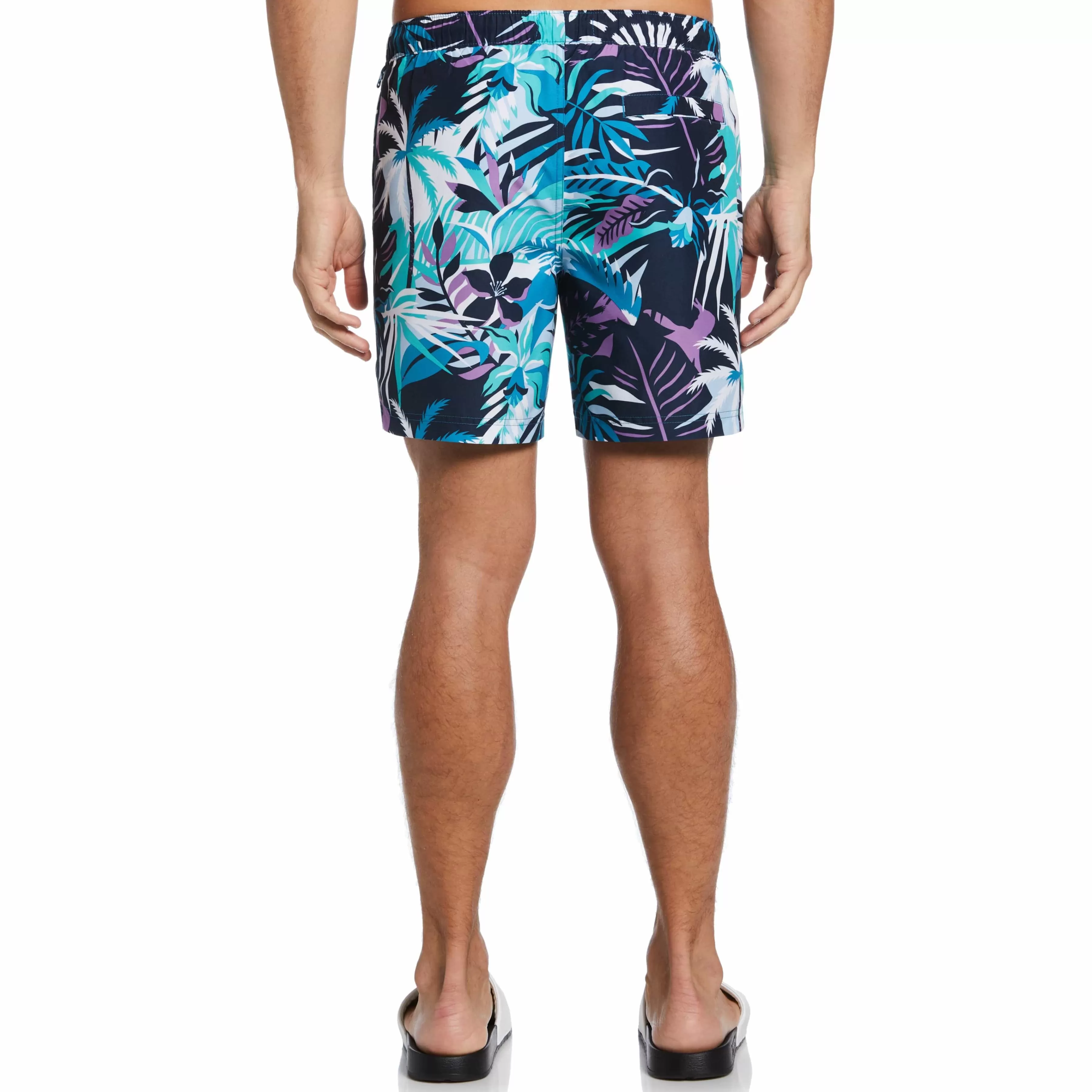 Fashion Bright Palm Print Swim Shorts Men Swim
