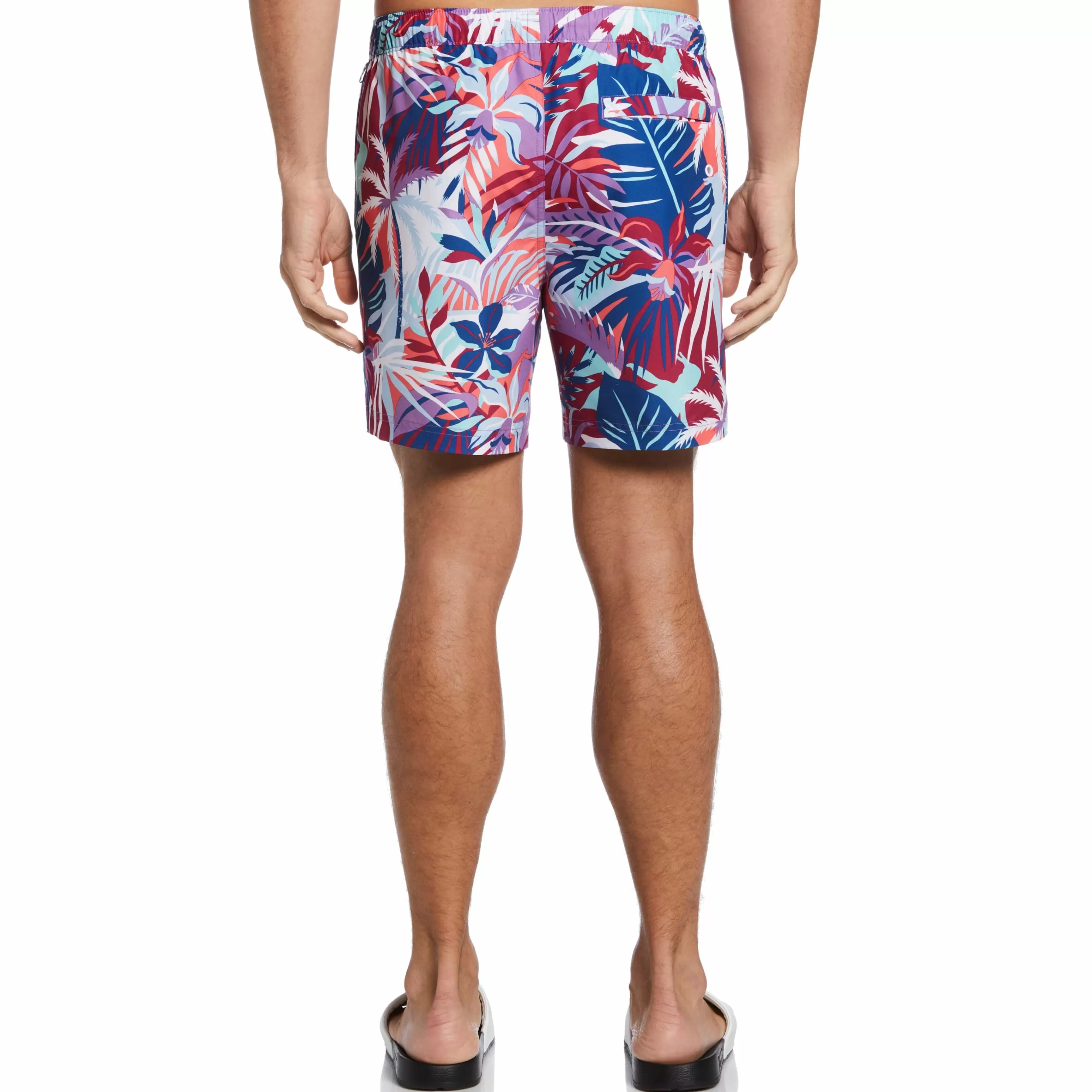 Flash Sale Bright Palm Print Swim Shorts Men Swim