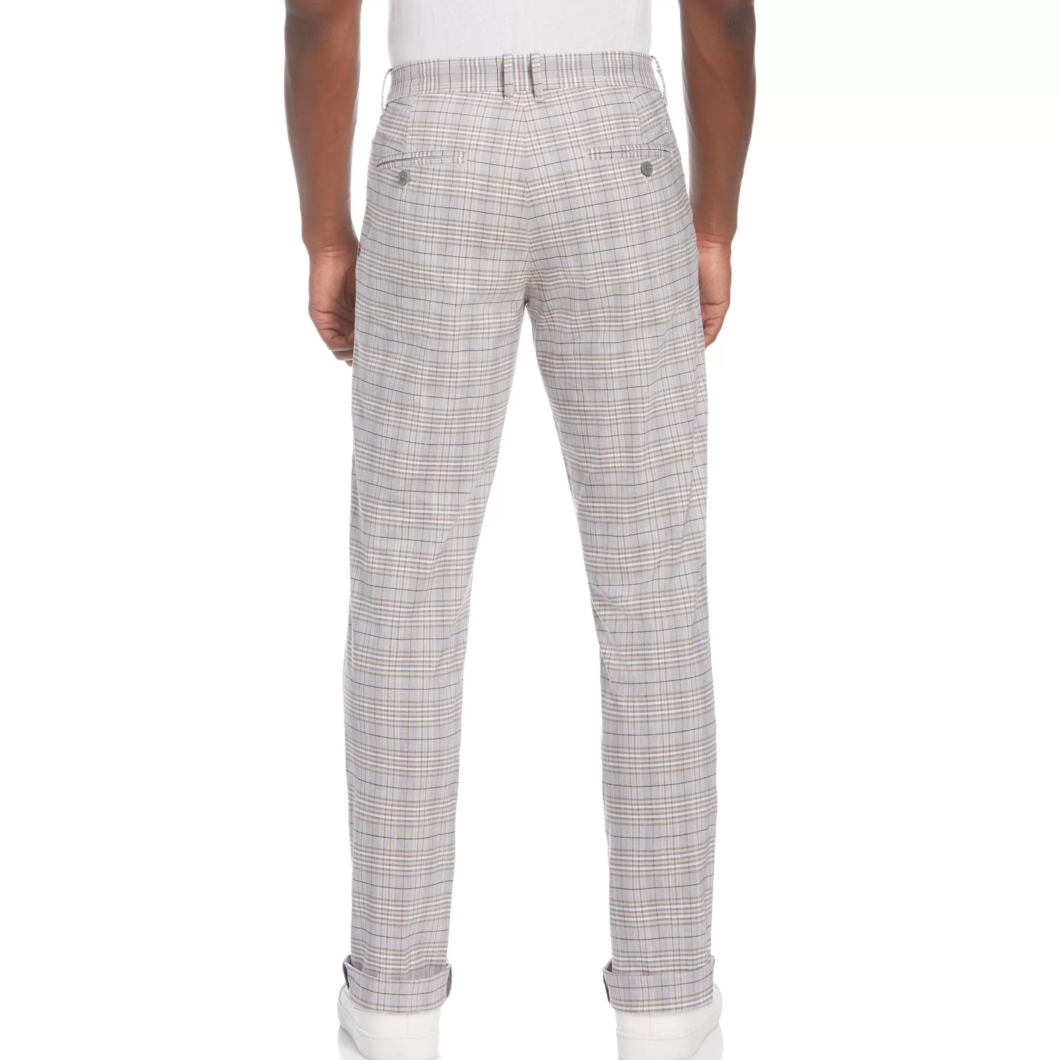 Sale Brown Plaid Chino Slim Fit Pant Men Pants