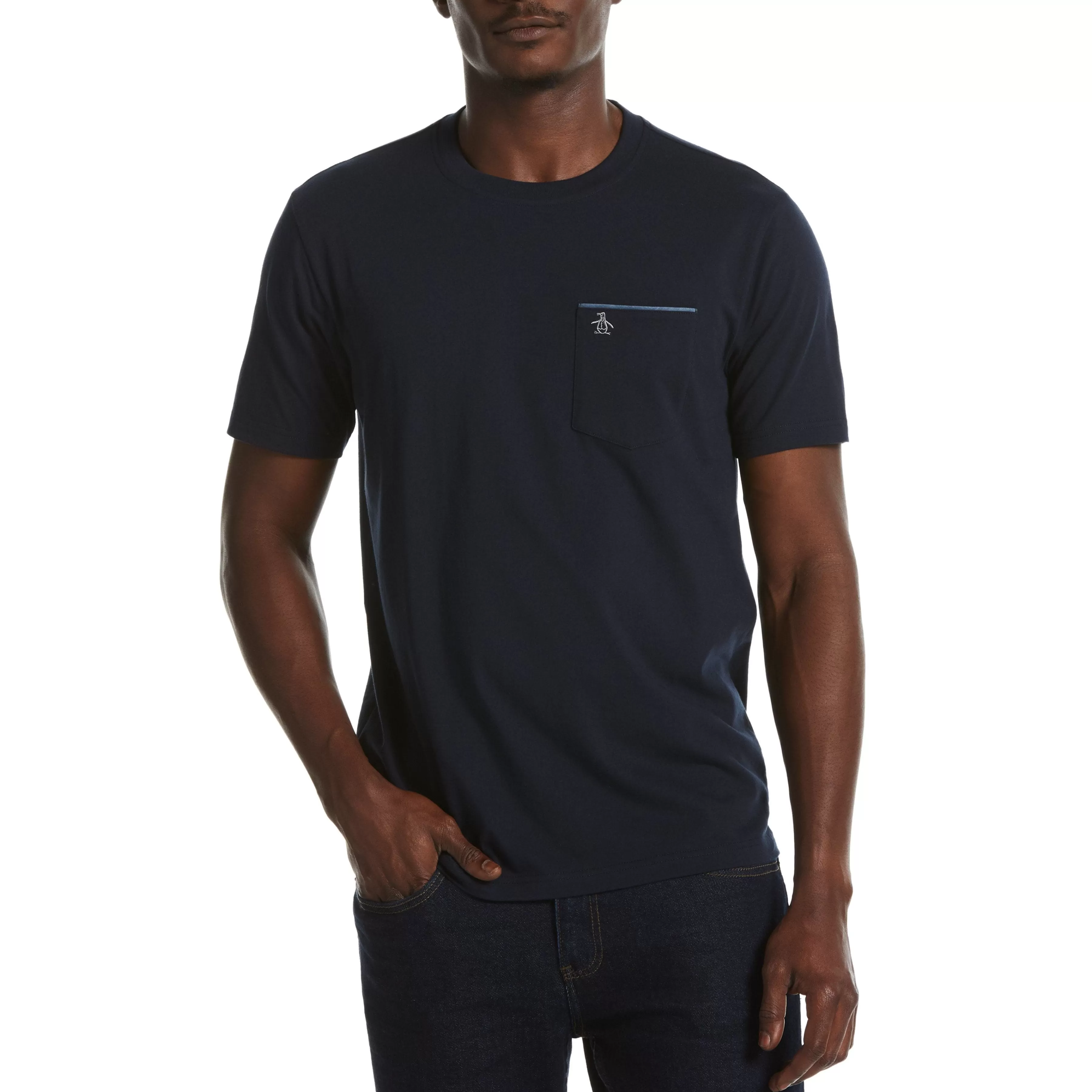Discount Chambray Trim Pocket Tee Men Tees