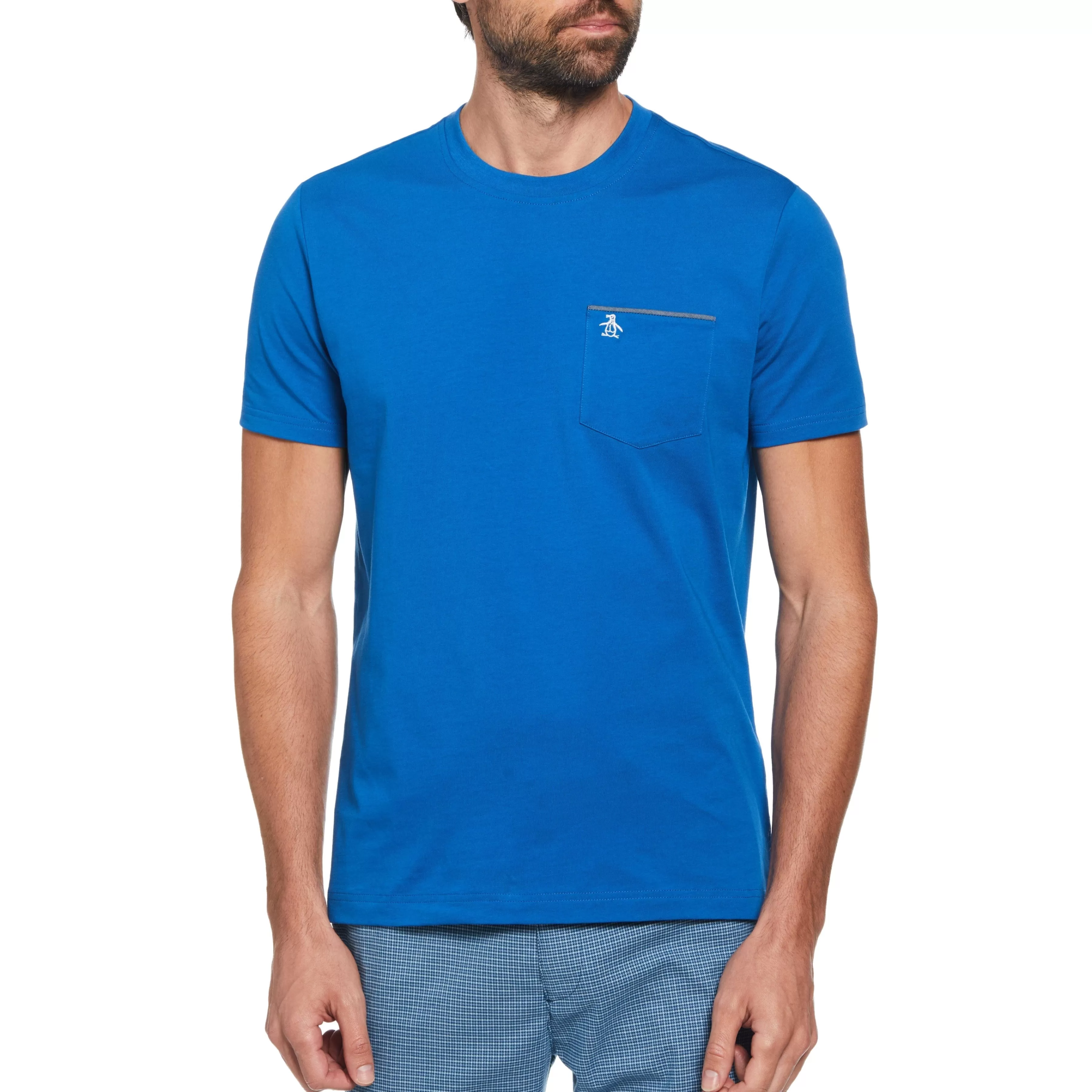 Best Sale Chambray Trim Pocket Tee Men Tees