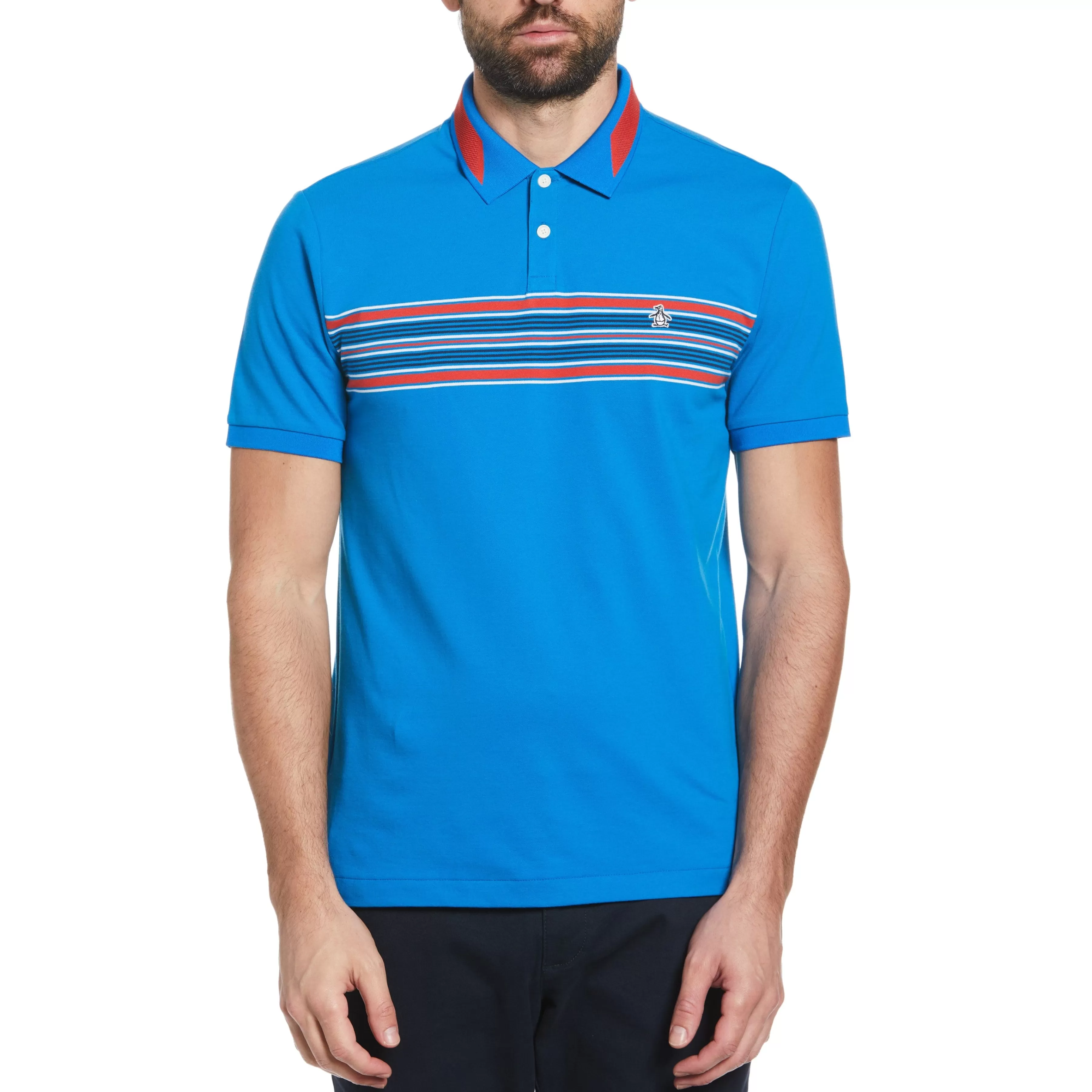 Sale Chest Stripe Short Sleeve Polo Shirt Men Polos