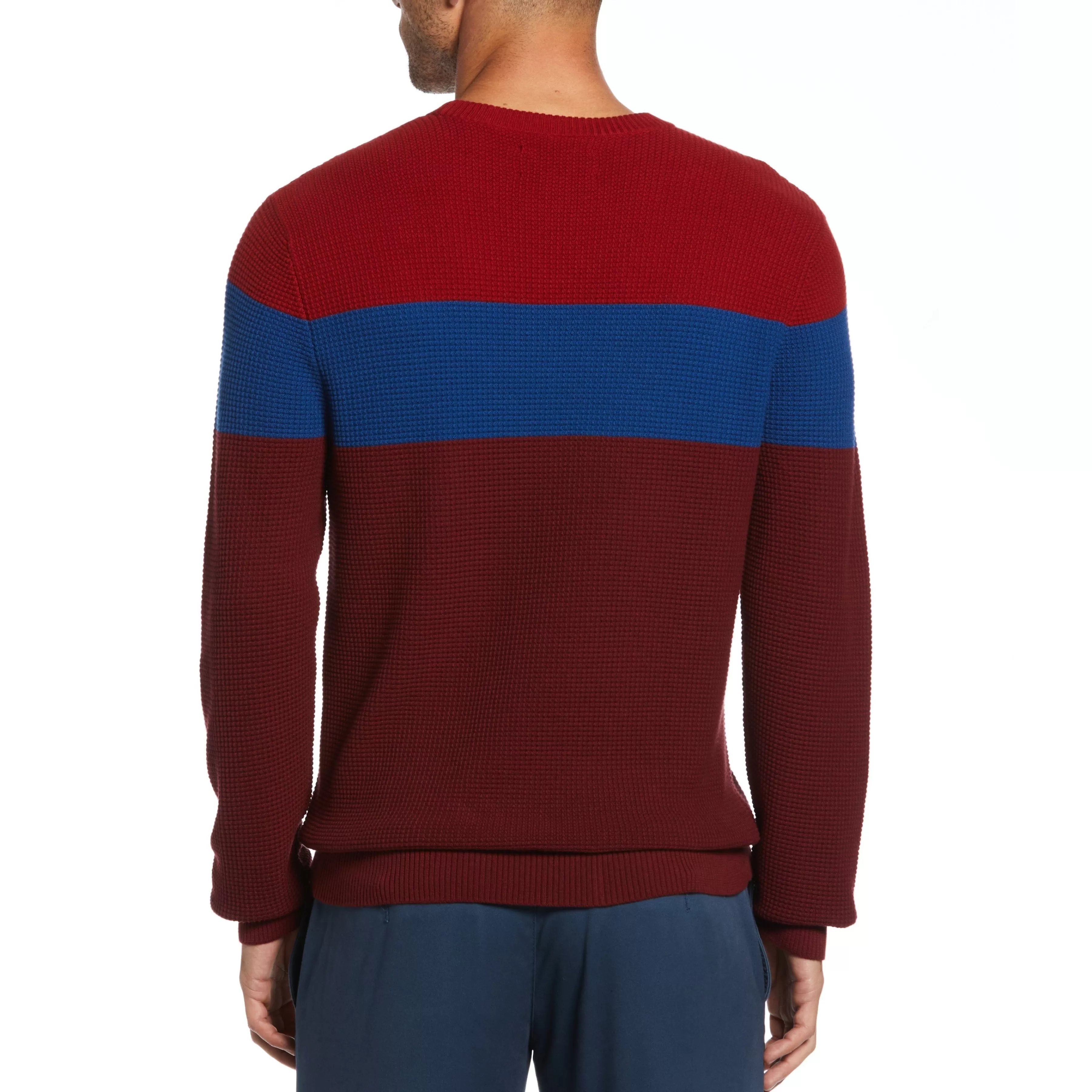 Flash Sale Chest Stripe Waffle Sweater Men Sweaters