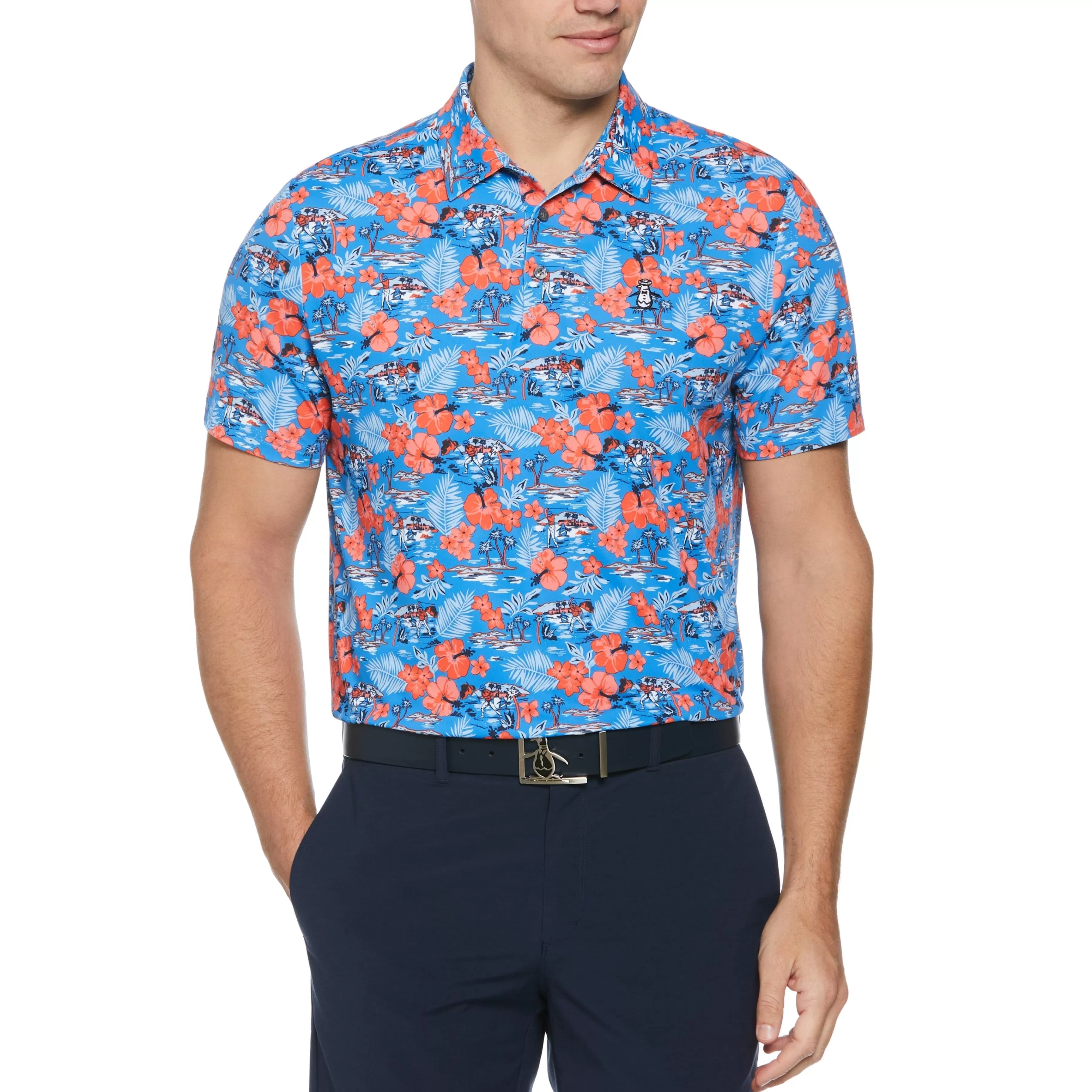 Flash Sale Chi Chi Allover Floral Print Golf Polo Men Polos