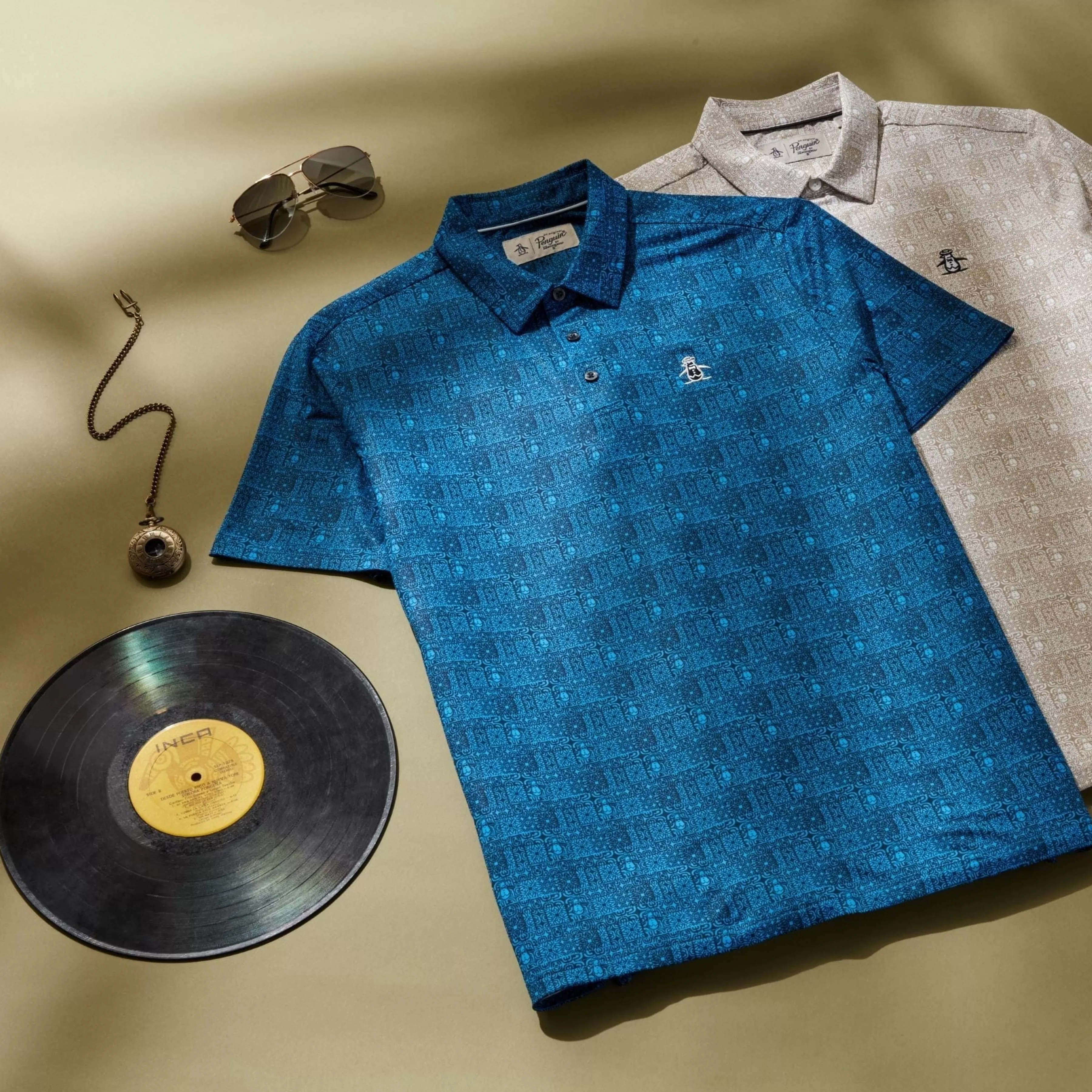 Best Sale Chi Chi Allover Tribal Print Golf Polo Men Polos
