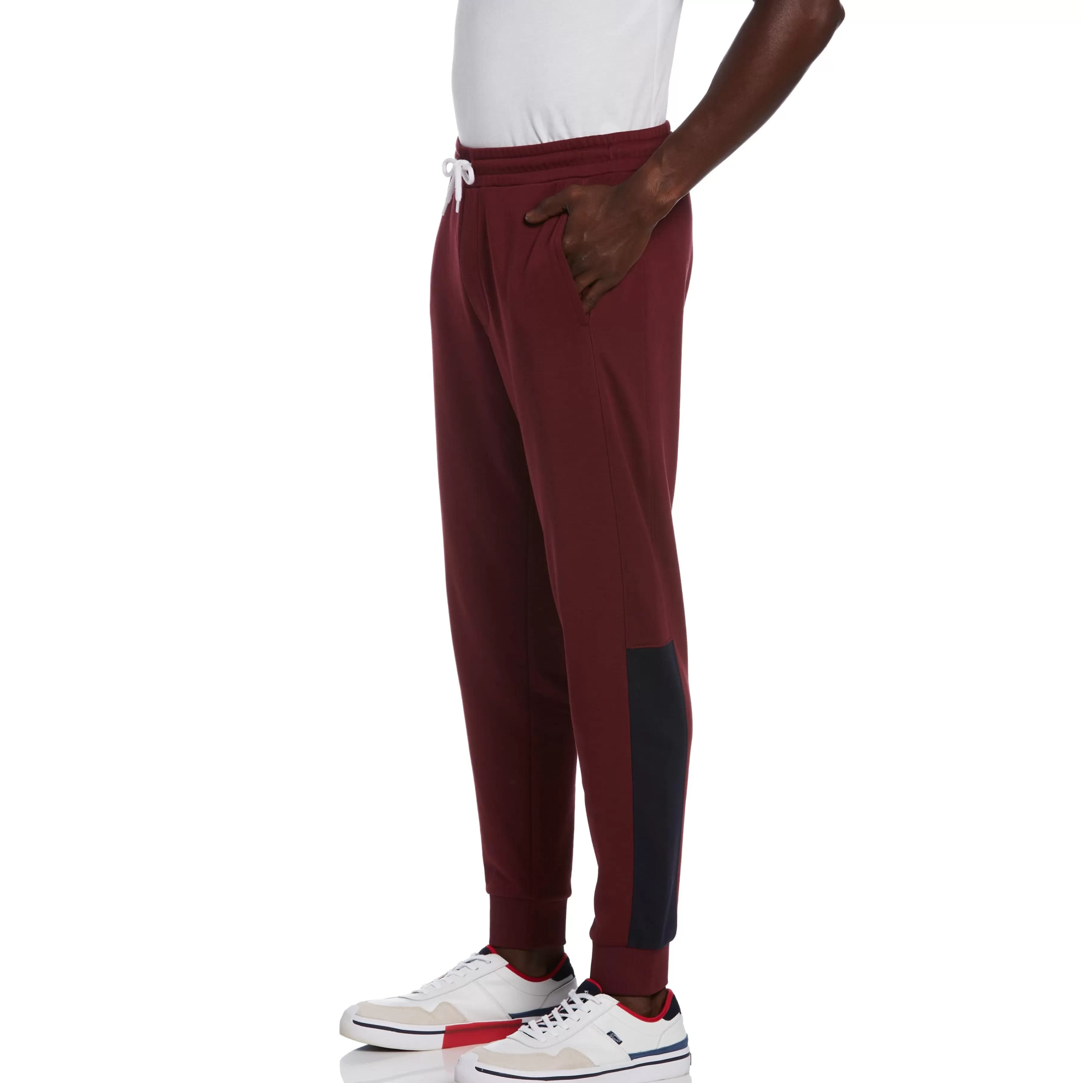 Cheap Color Block Fleece Jogger Men Pants