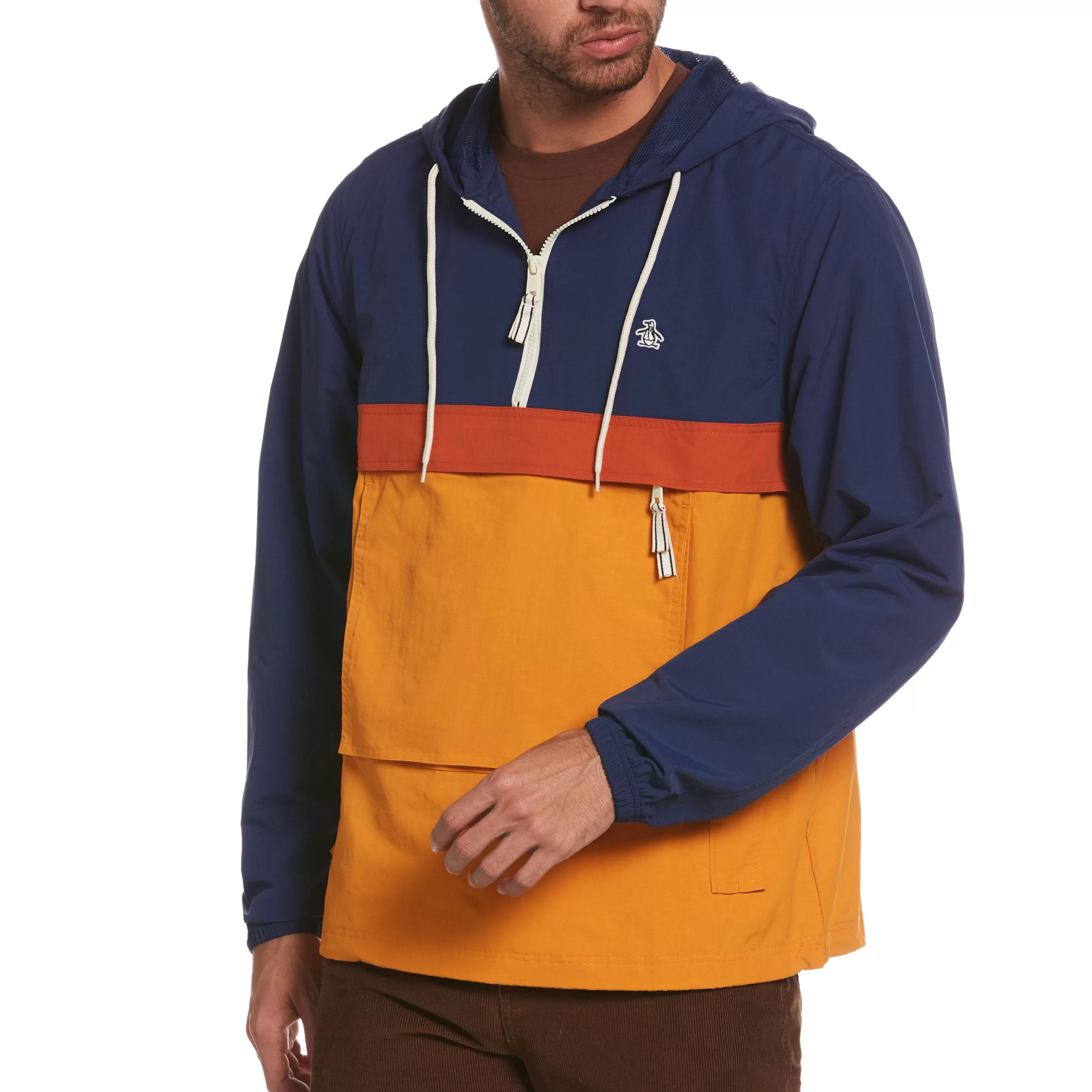 Best Color Block Popover Jacket Men Jackets & Vests