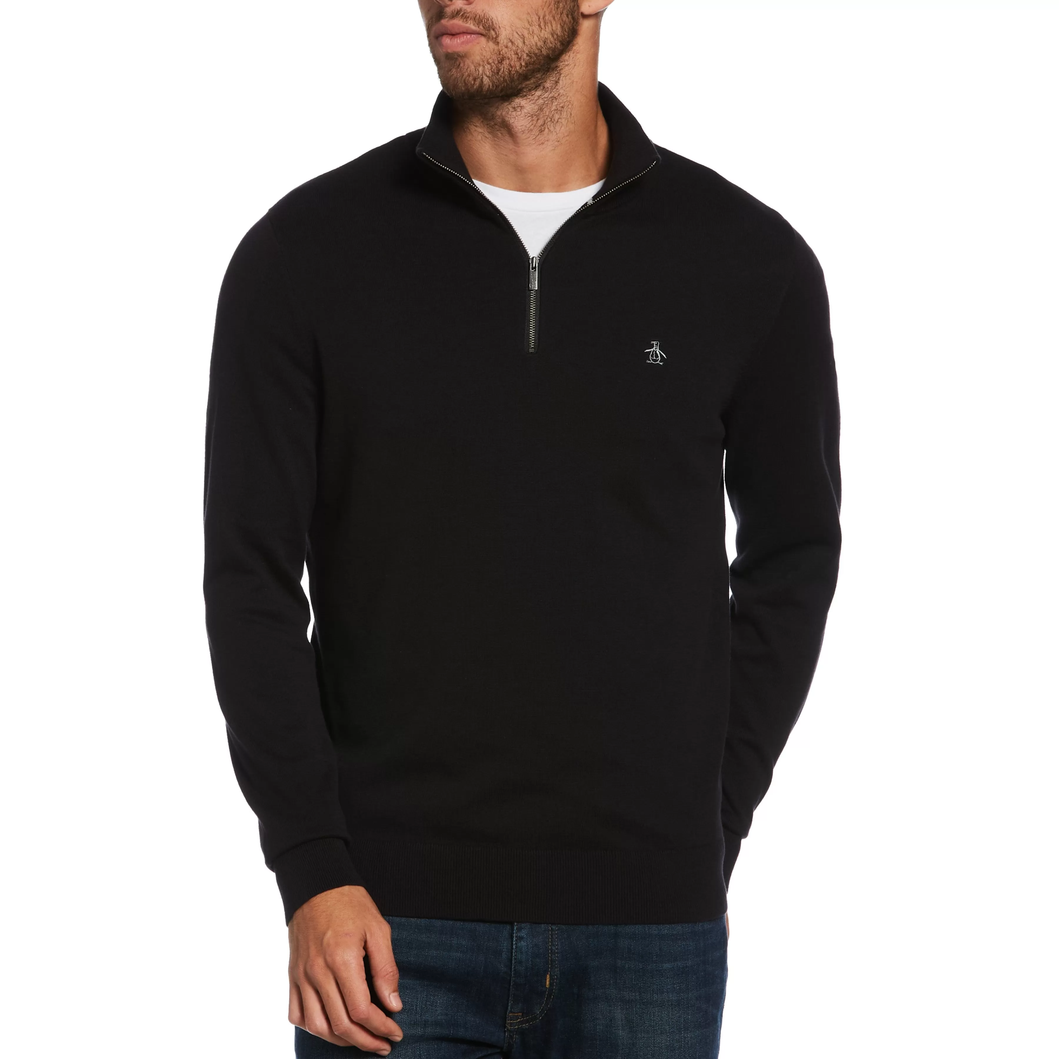 Online Combed Cotton 1/4 Zip Sweater Men Sweaters