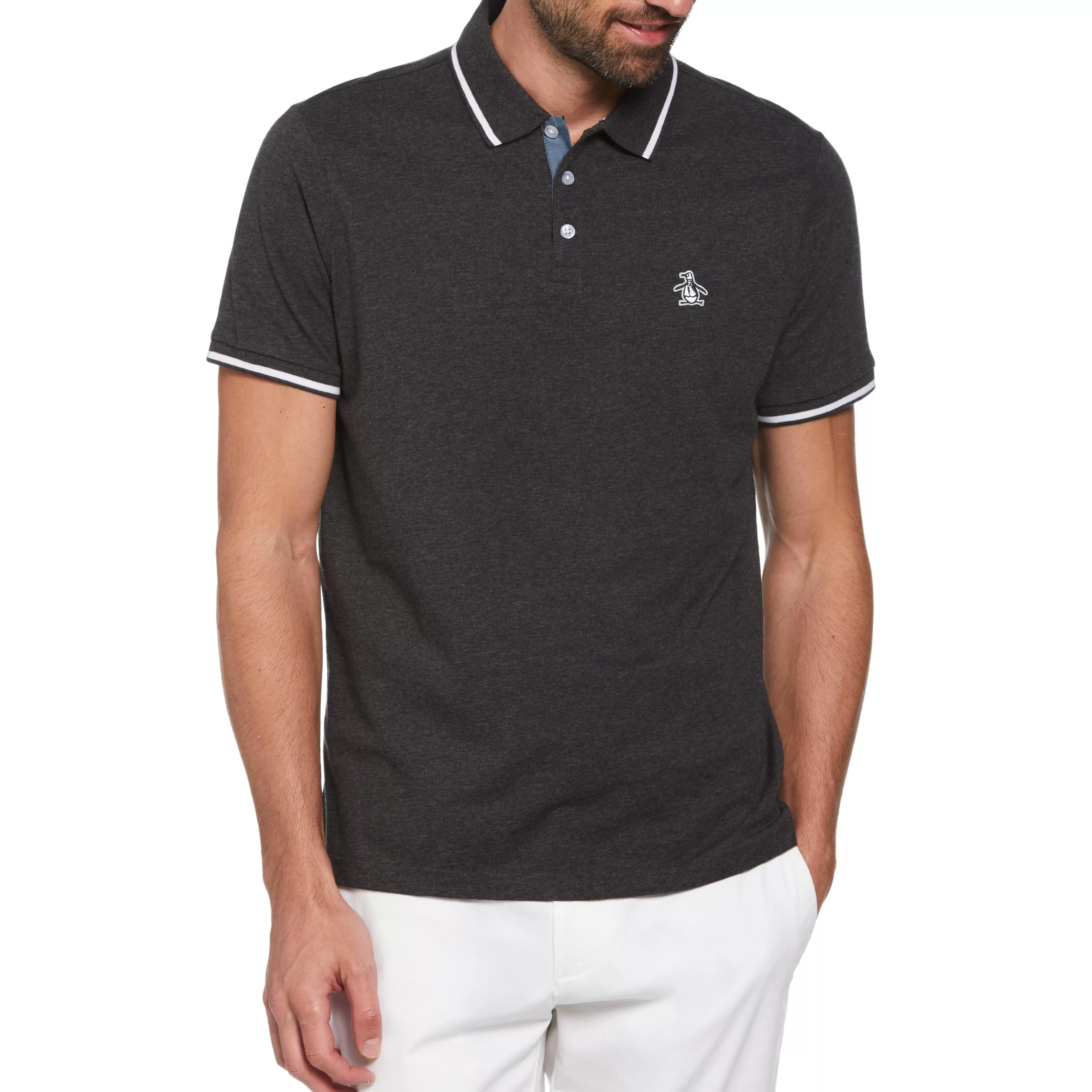 Fashion Contrast Tipping Polo Men Polos