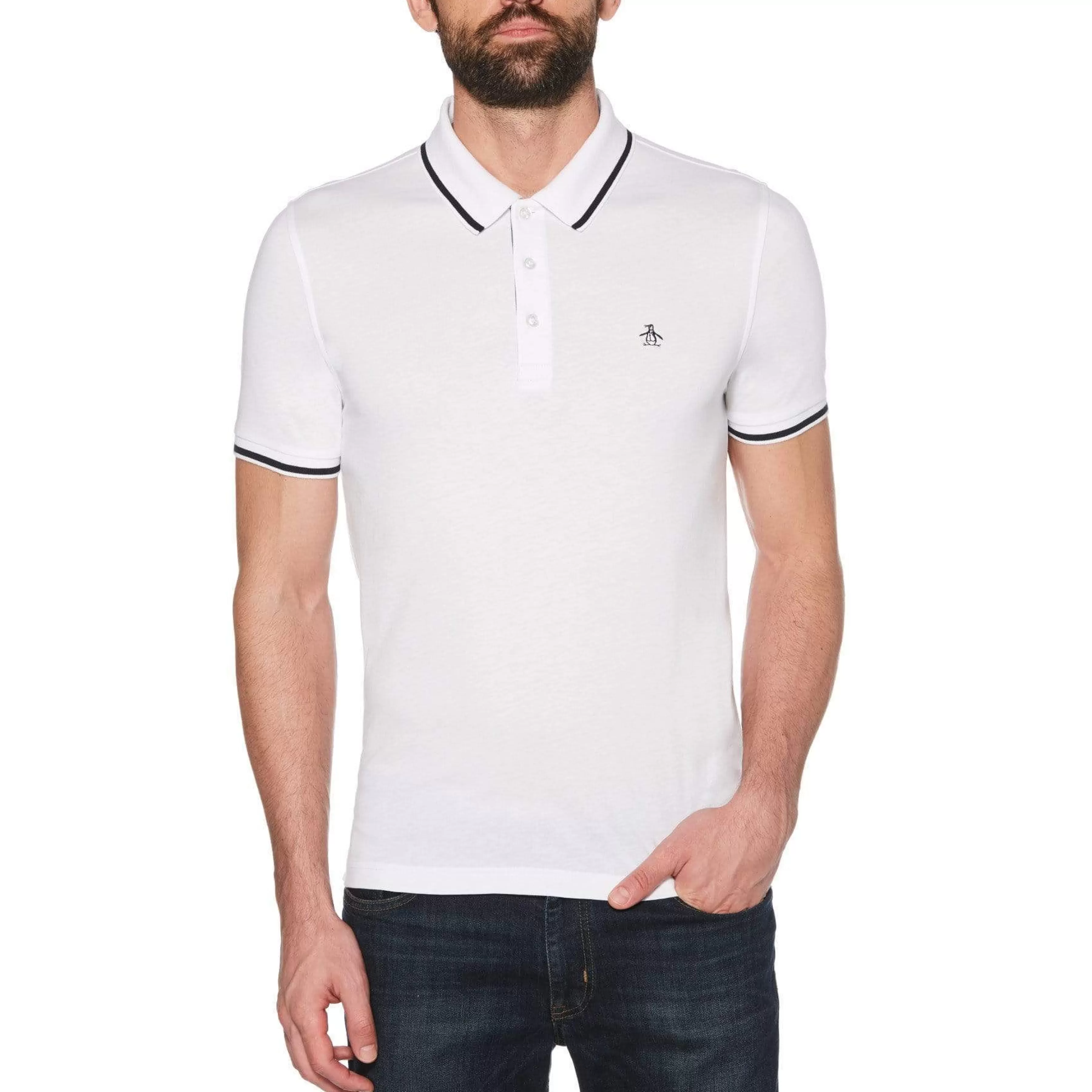 Cheap Contrast Tipping Polo Men Polos