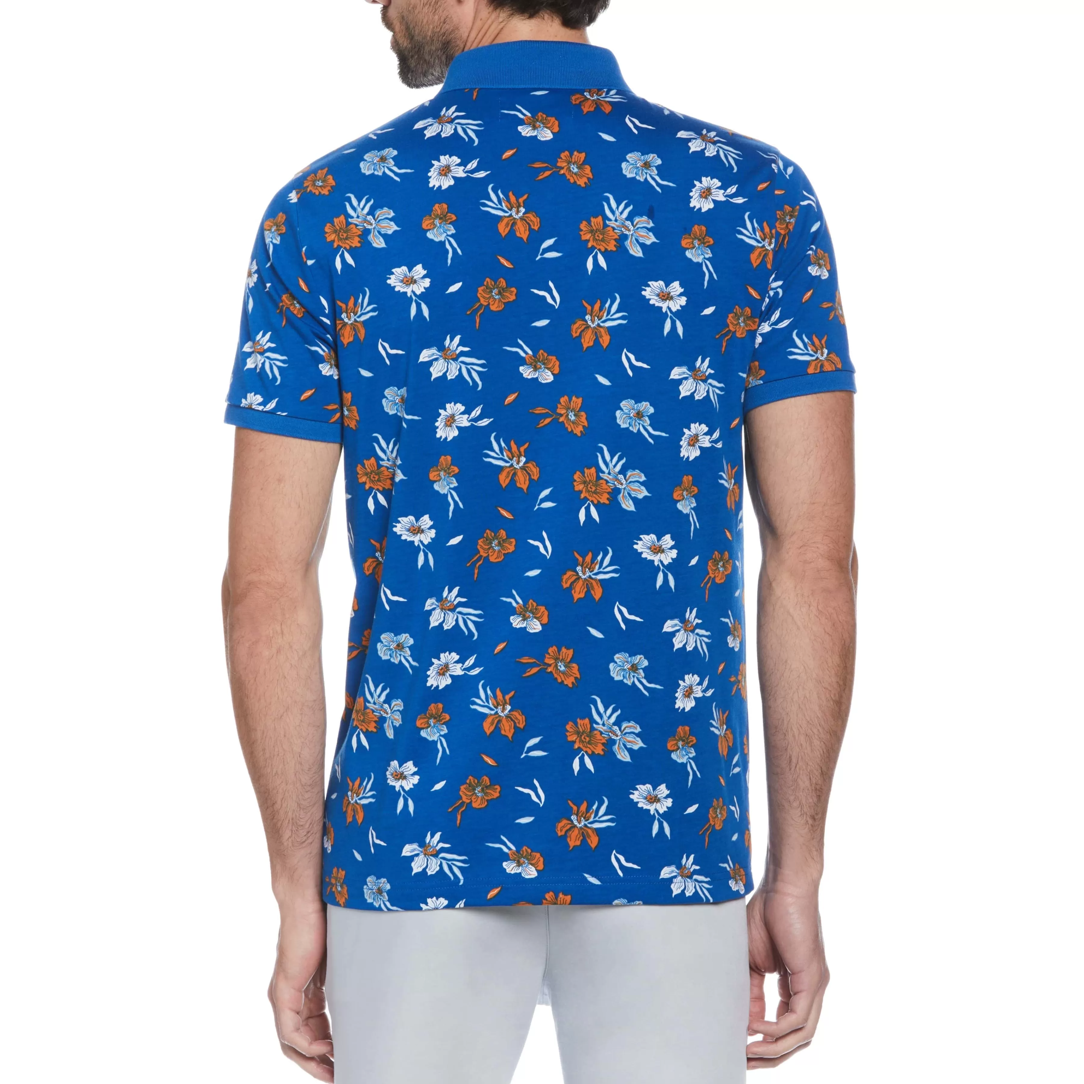 Fashion Cotton Jersey Floral Polo Men Polos