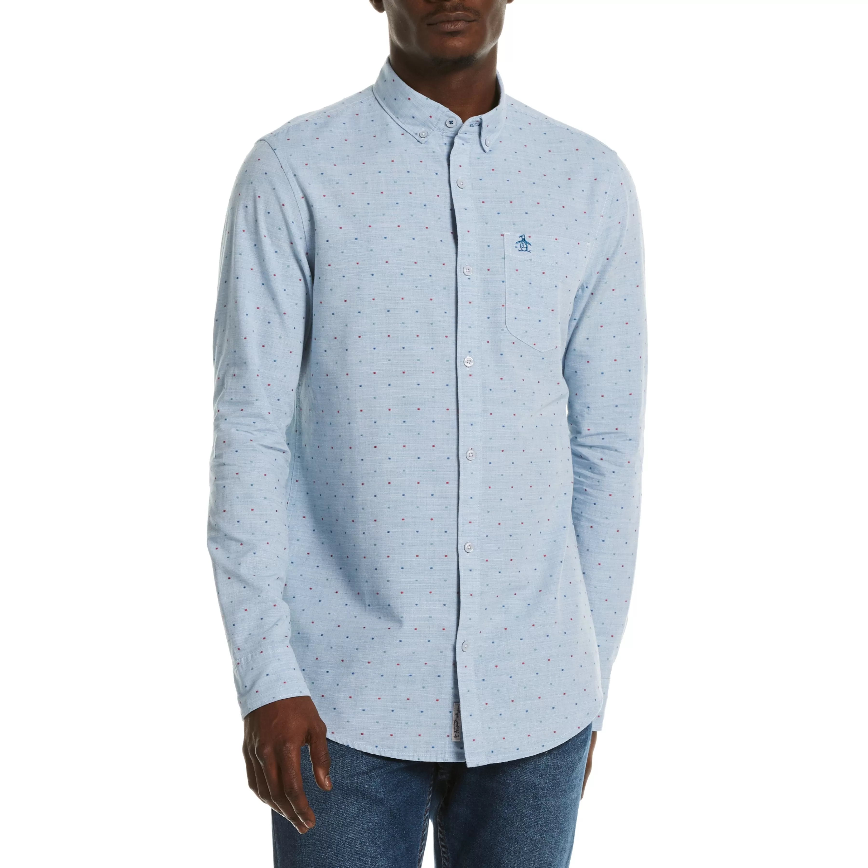 Cheap Dobby Dot Woven Shirt Men Shirts