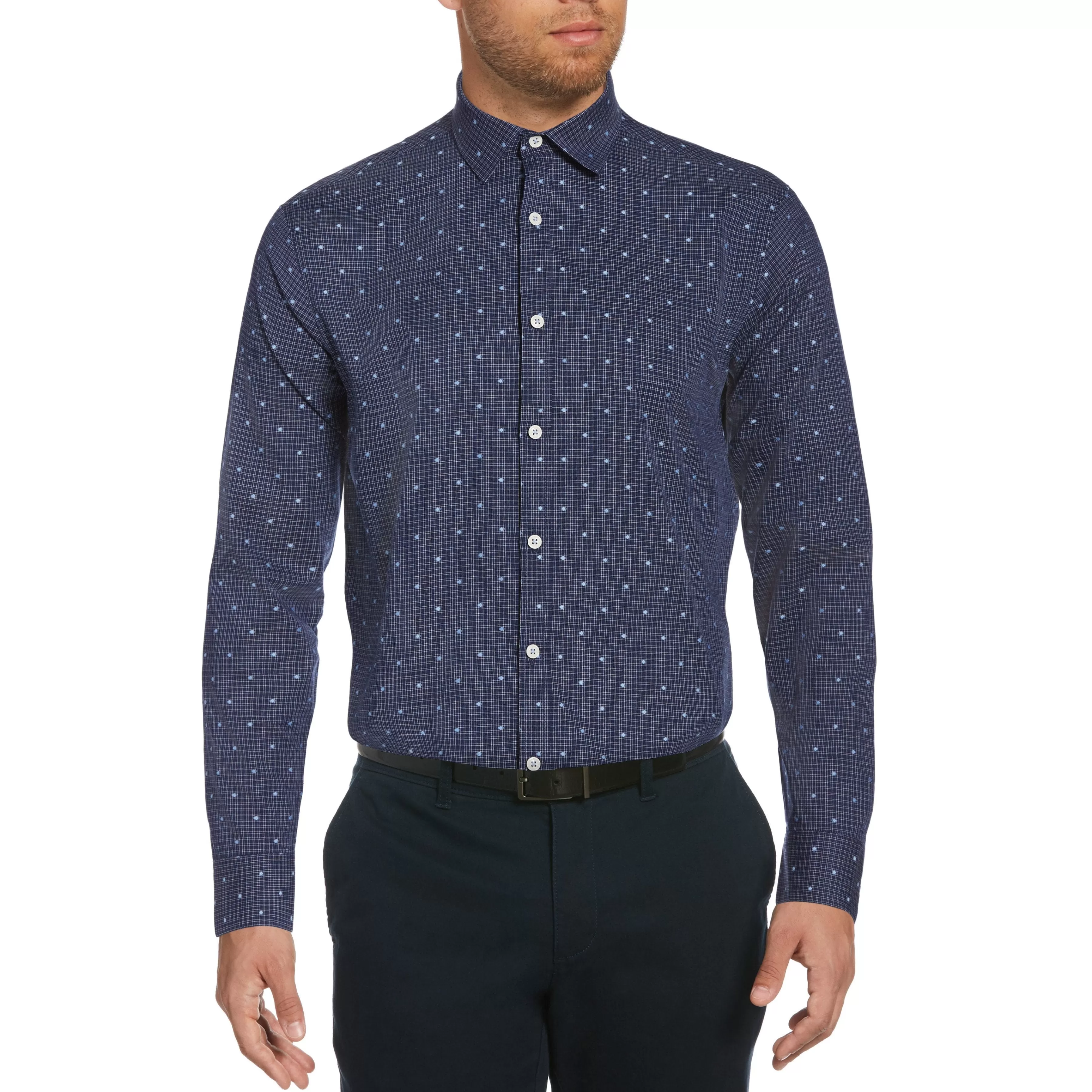 Sale Dobby Graph Dot Dress Shirt Men Shirts