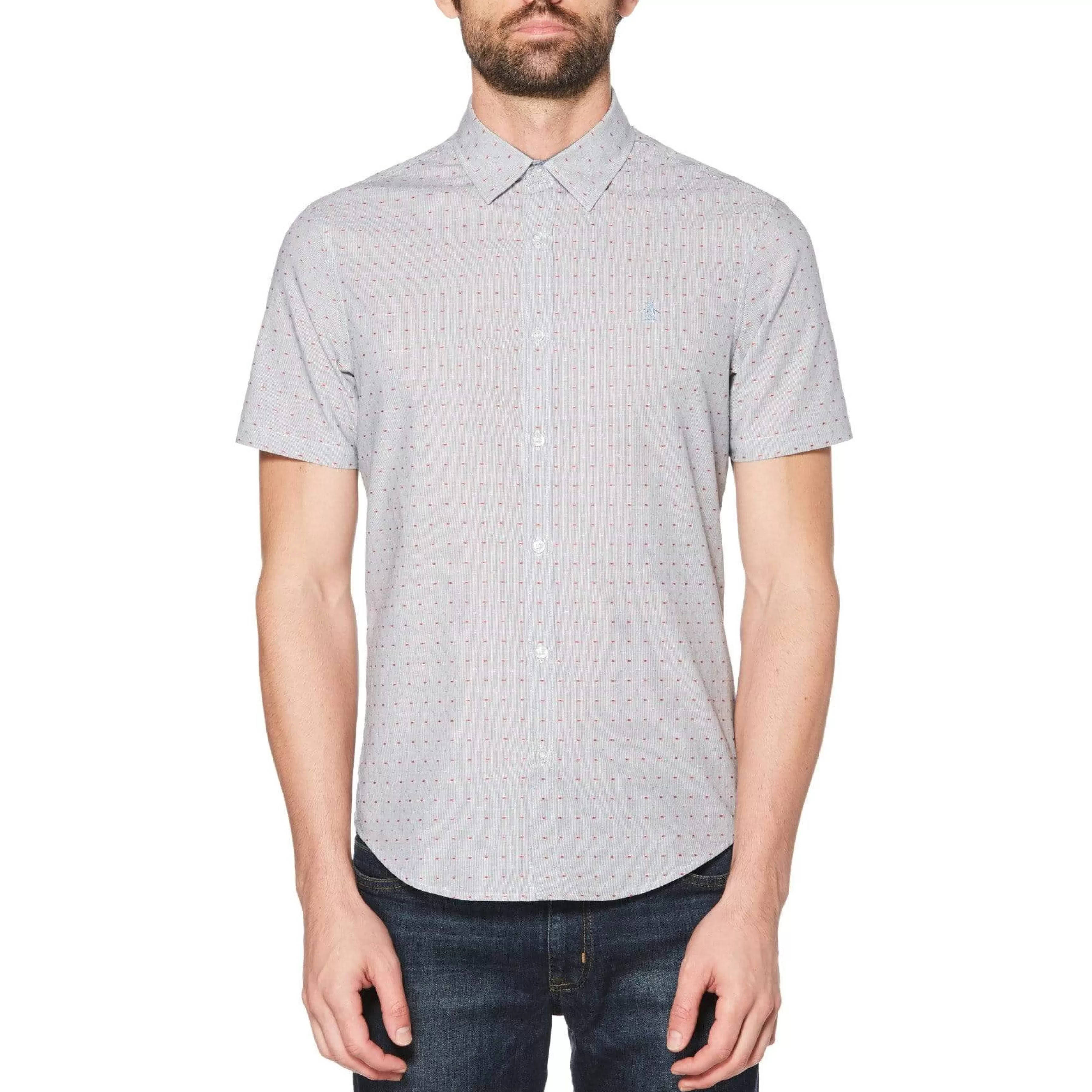 Hot Dobby Mini Stripe Shirt Men Shirts