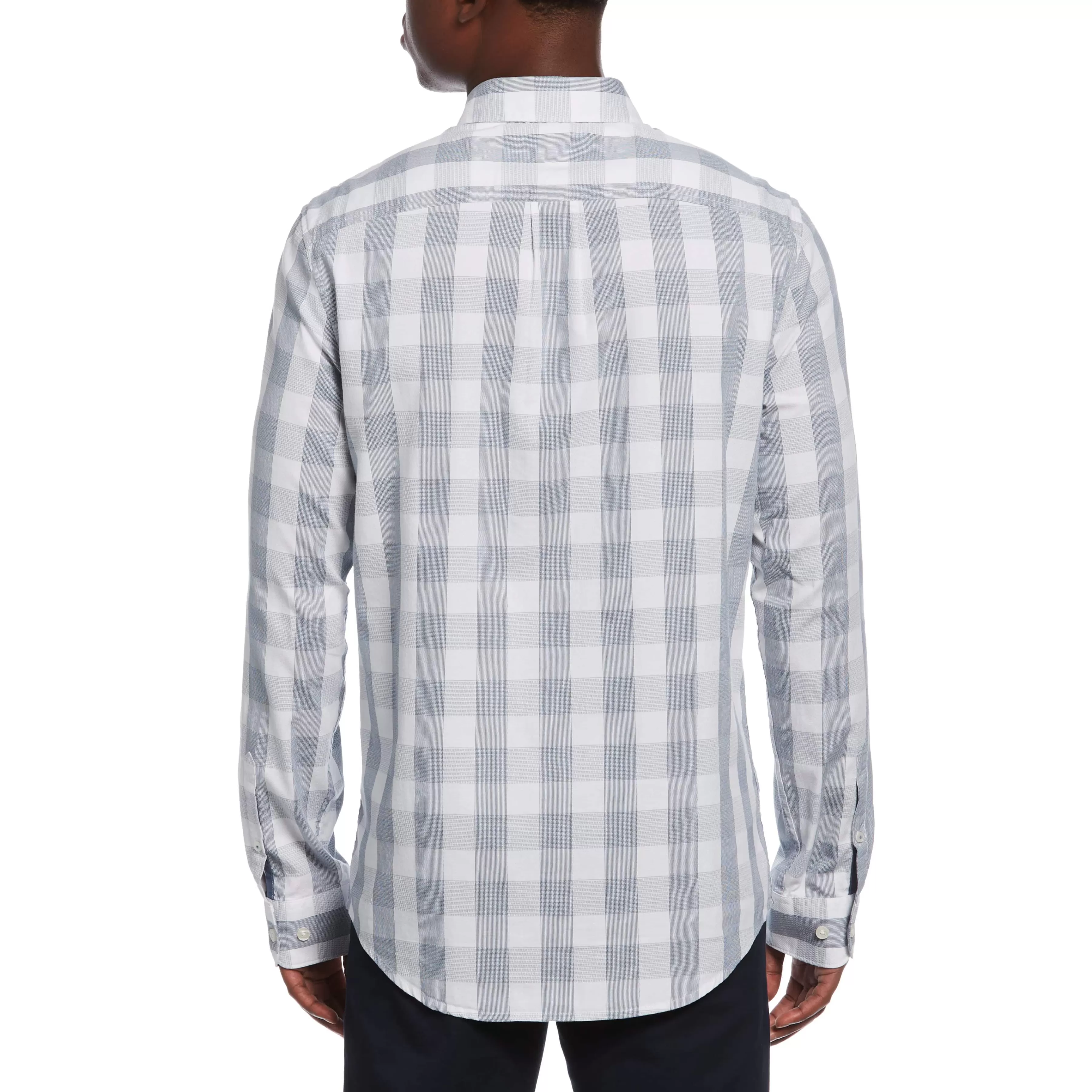 Outlet Dobby Plaid Stretch Shirt Men Shirts