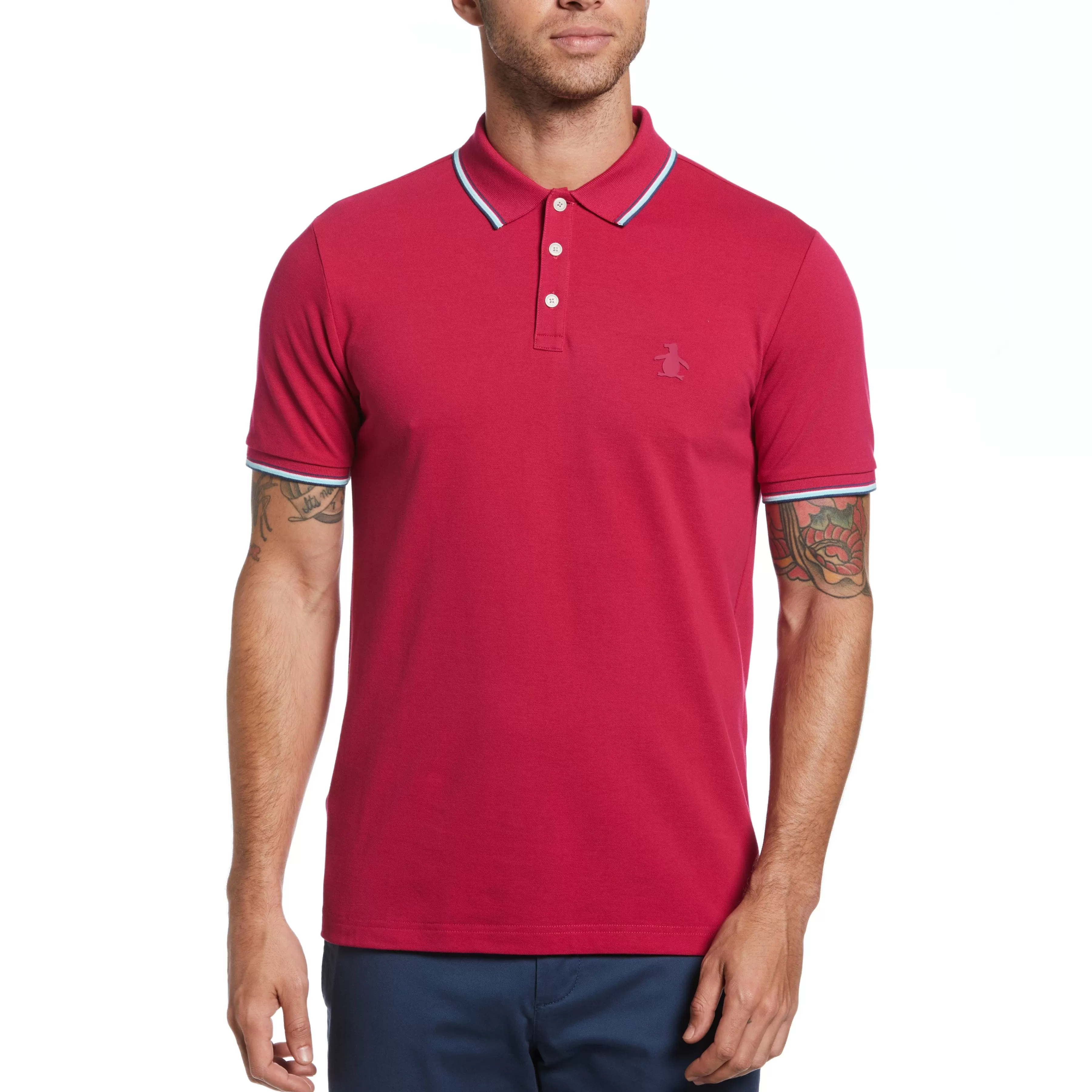 Best Sale Dual Striped Tipping Polo Men Polos