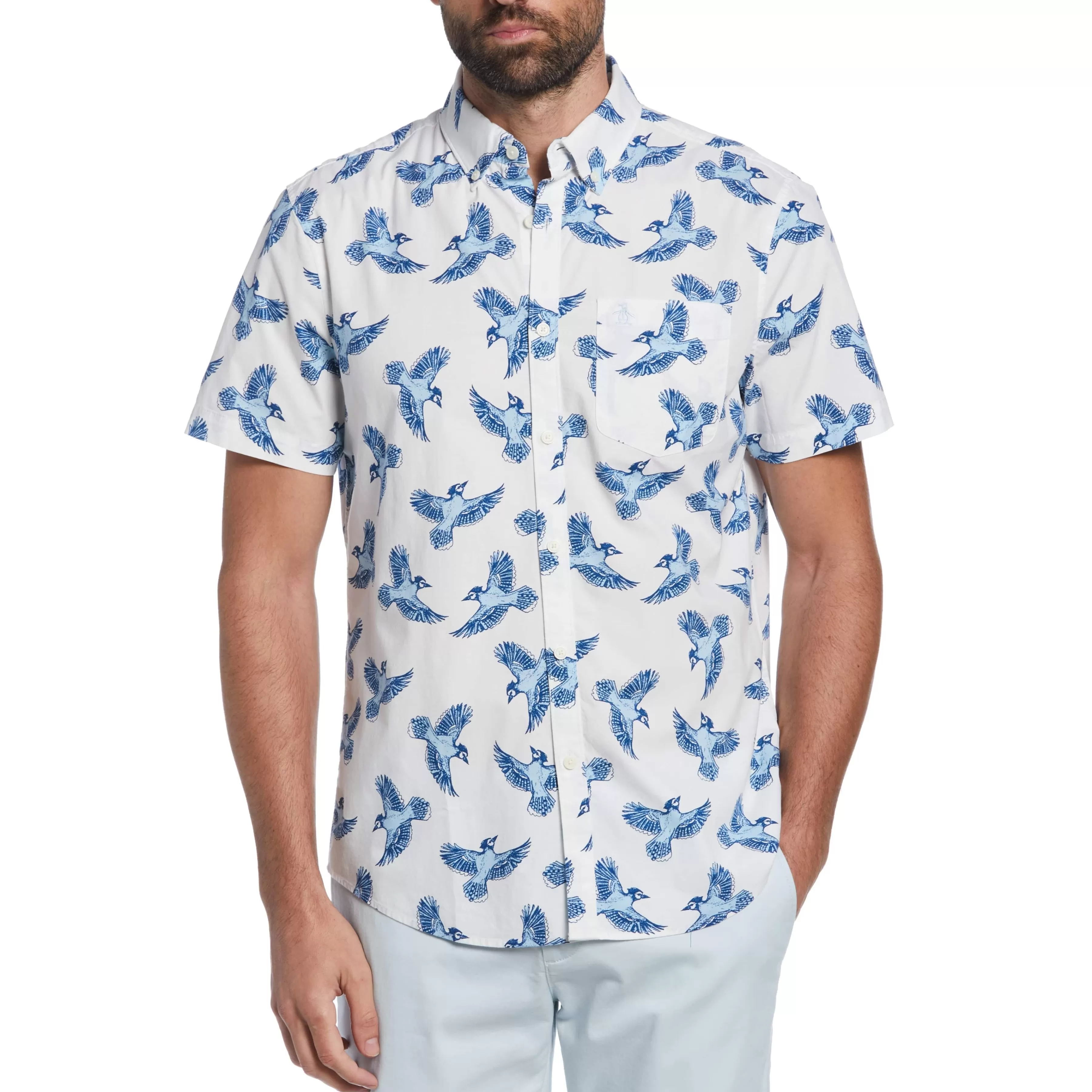Discount Ecovero™ Bird Print Shirt Men Shirts