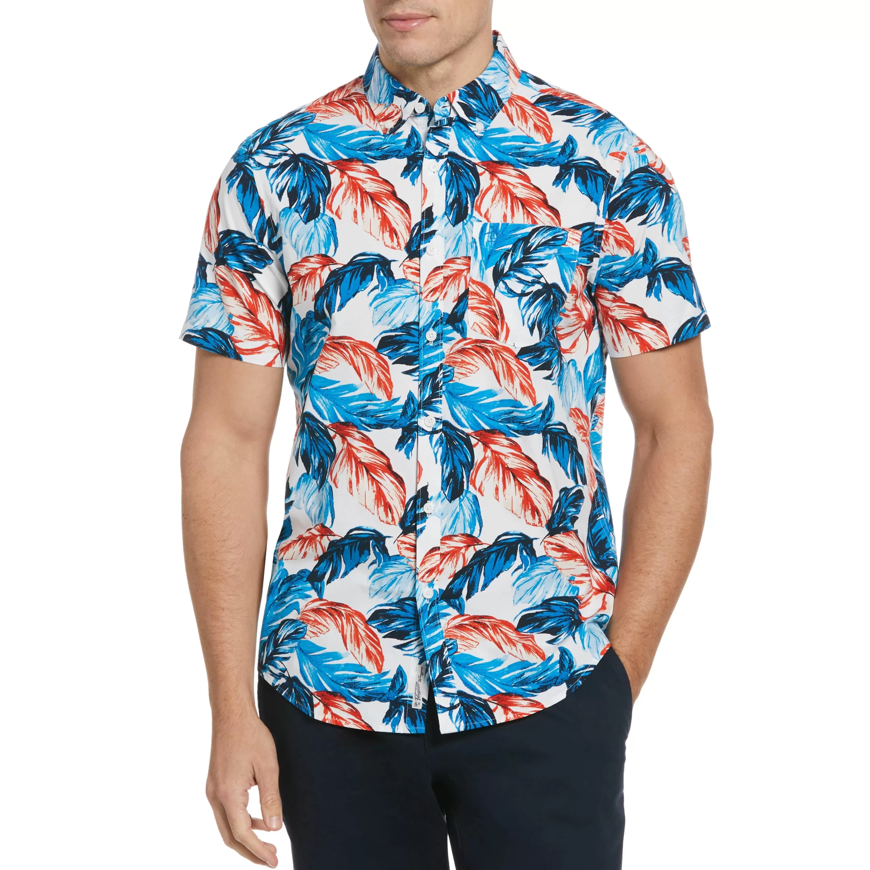 Outlet Ecovero™ Blend Leaf Print Shirt Men Shirts