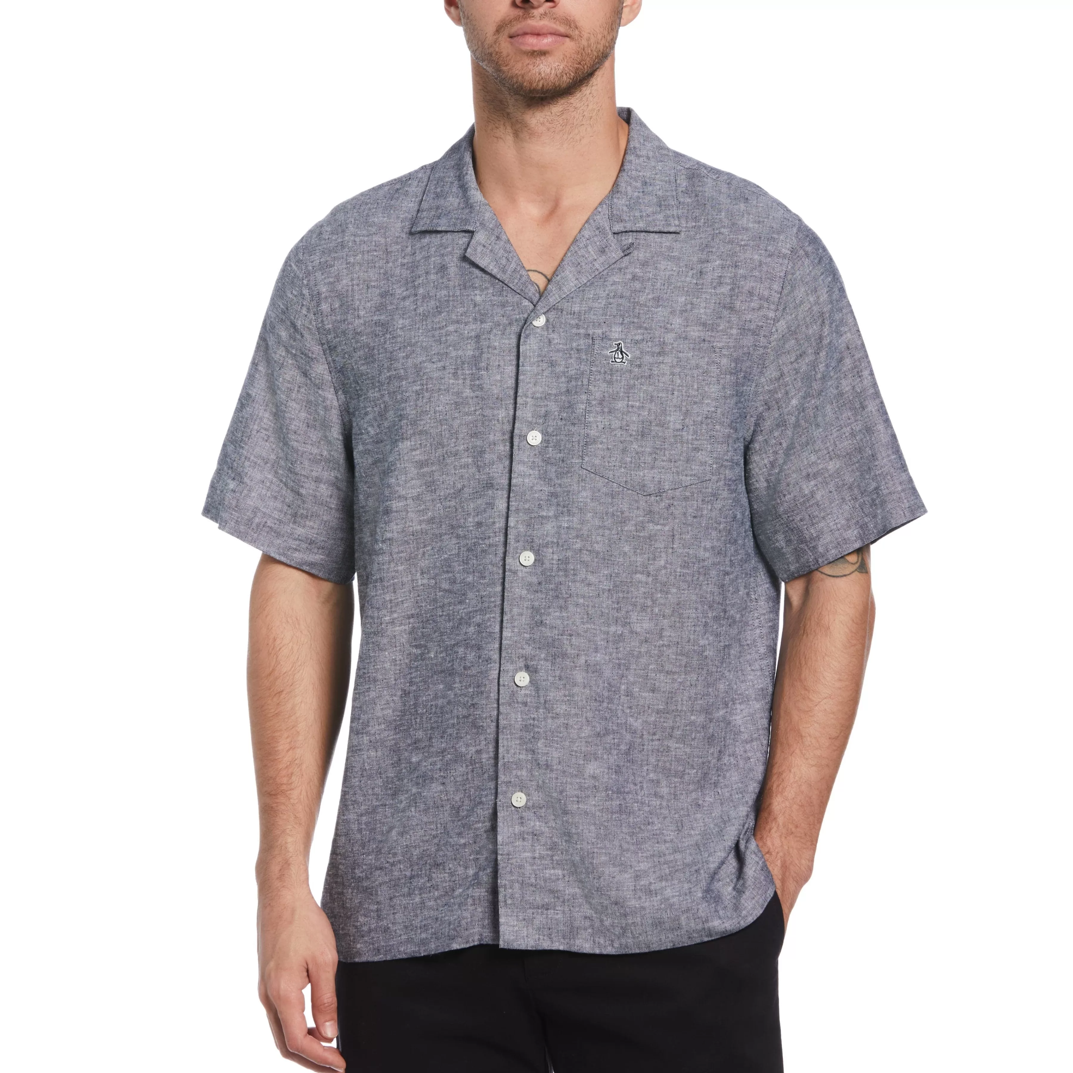 Discount Ecovero™ Camp Collar Linen Shirt Men Shirts
