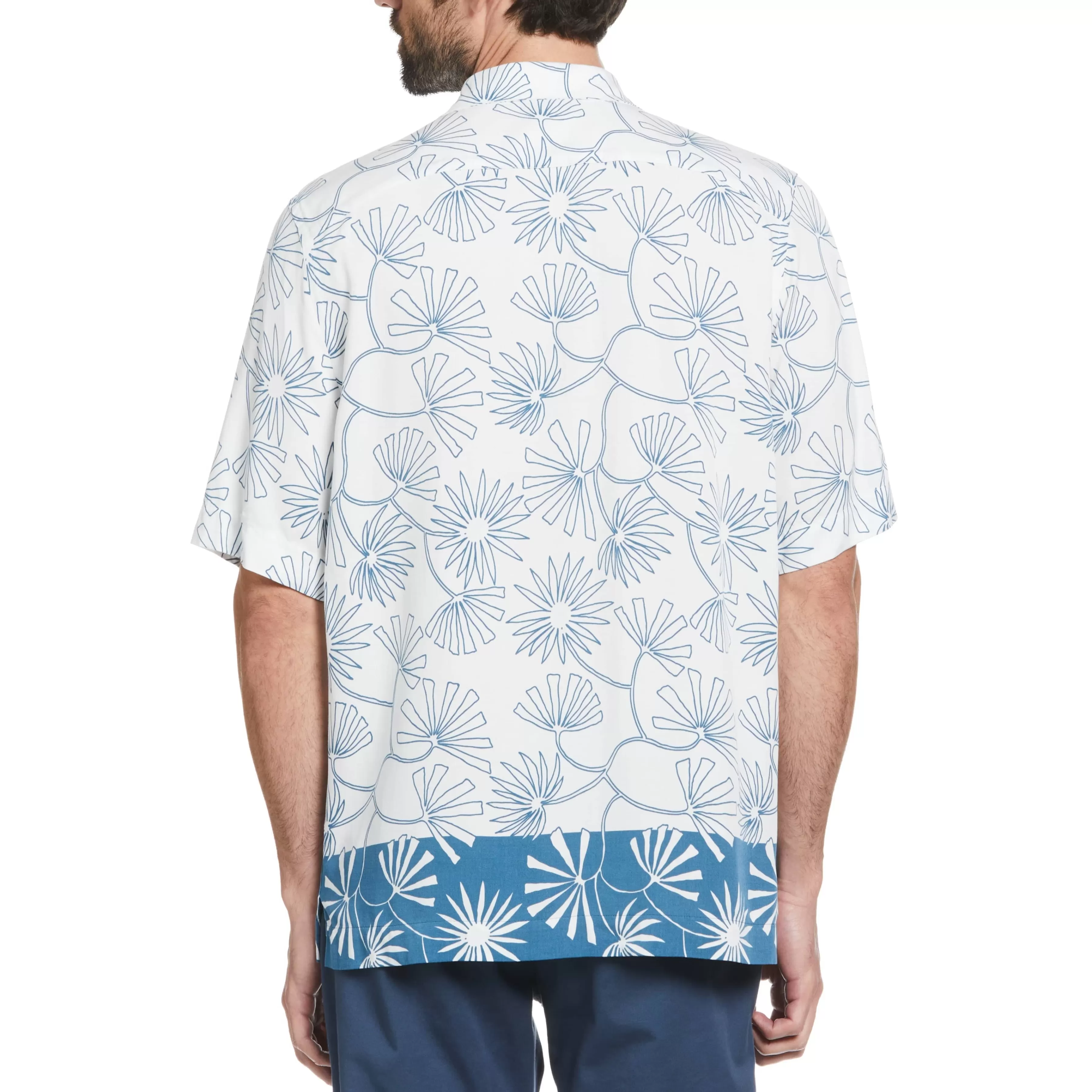 Outlet Ecovero™ Color Block Leaf Print Camp Collar Shirt Men Shirts