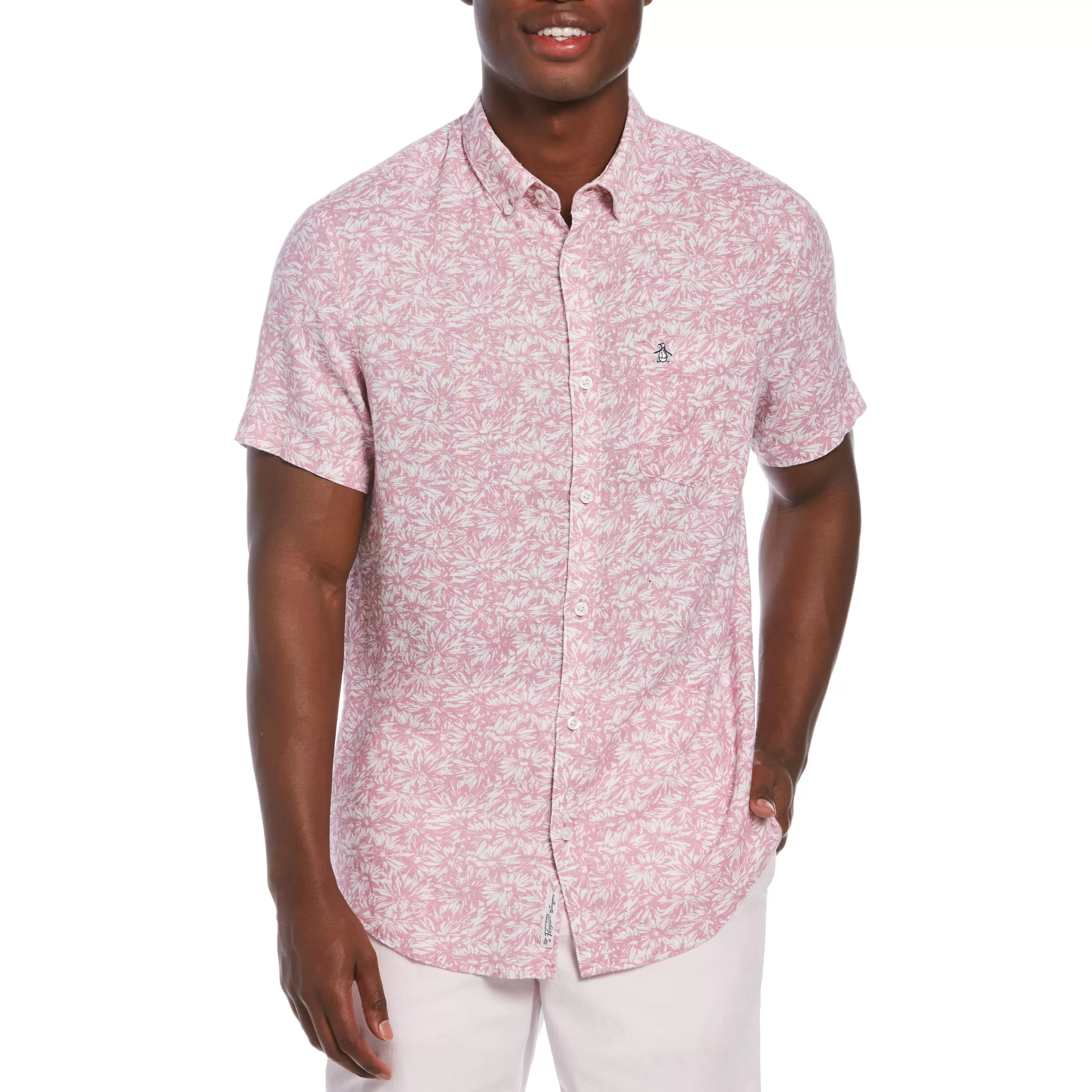 Outlet Ecovero™ Floral Print Linen Blend Shirt Men Shirts