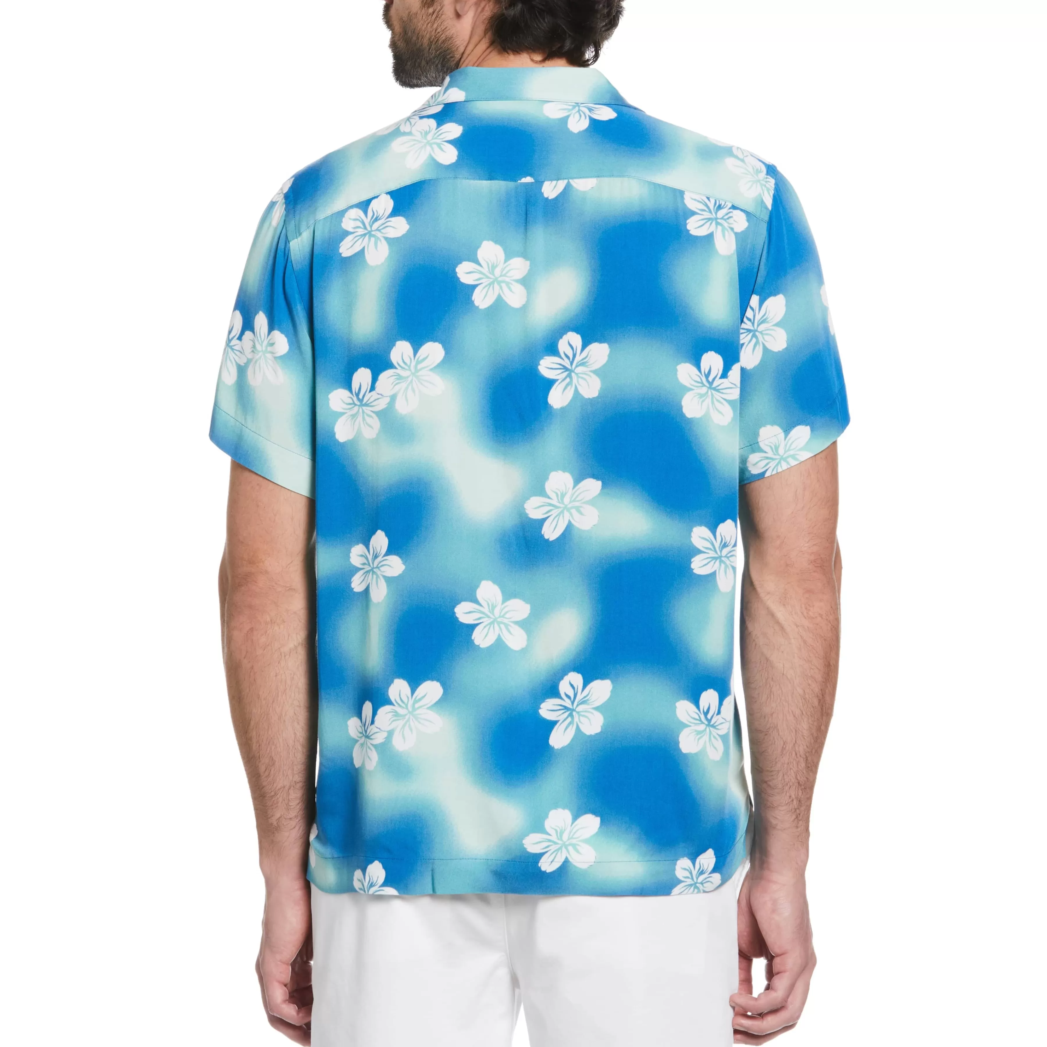 New Ecovero™ Watercolor Floral Print Camp Collar Shirt Men Shirts