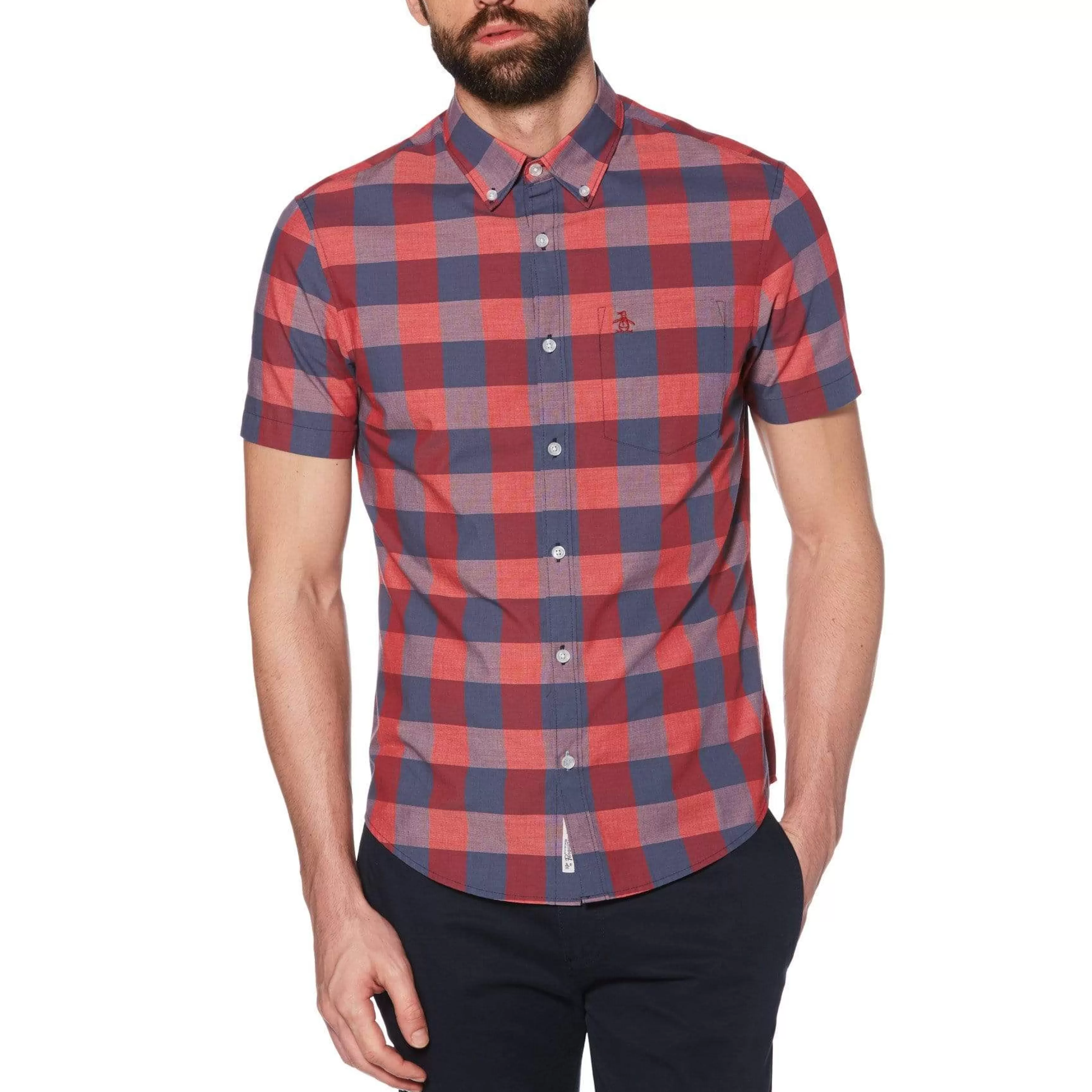 Clearance End-On-End Plaid Shirt Men Shirts