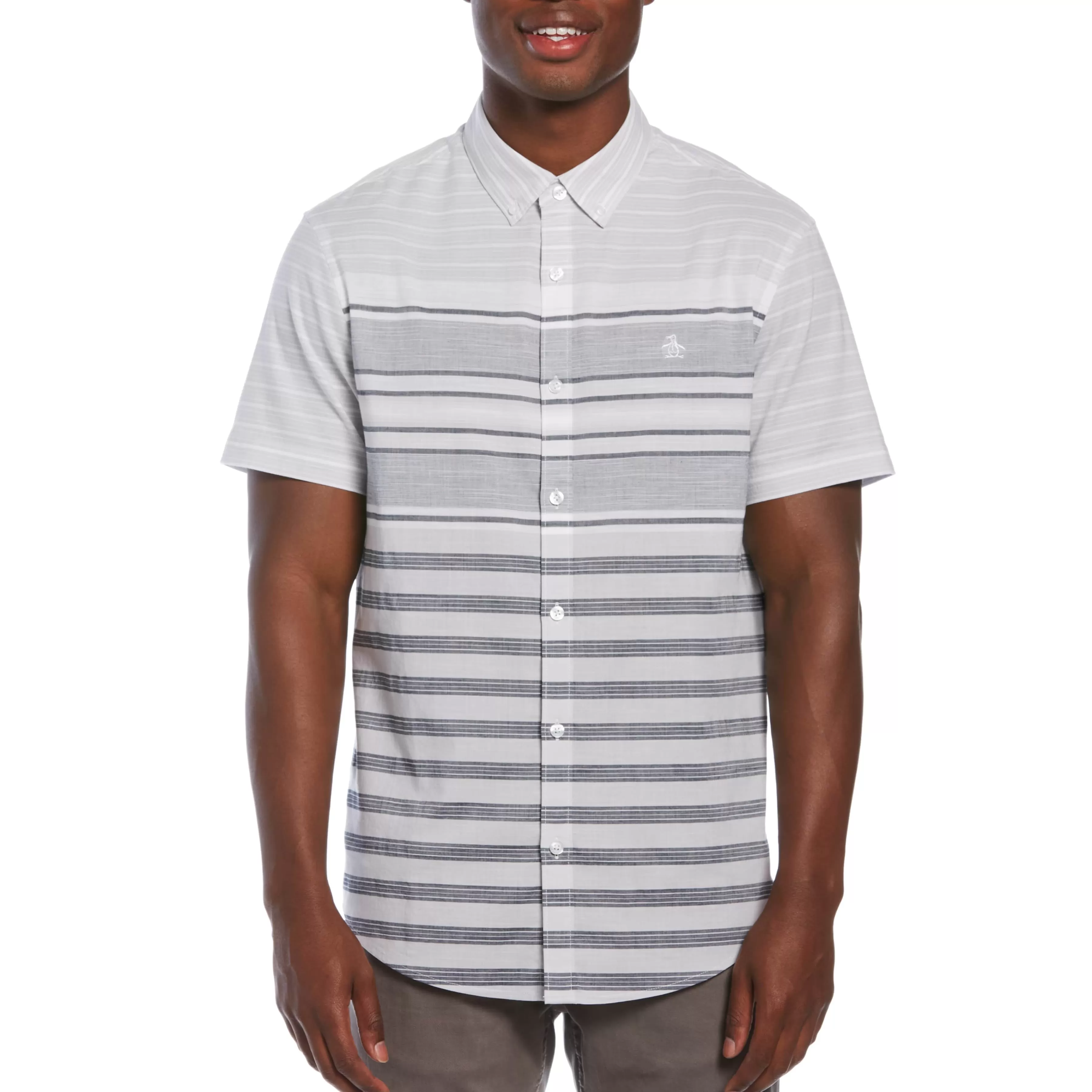 Best Sale Engineered Chest Stripe Stretch Shirt Men Shirts