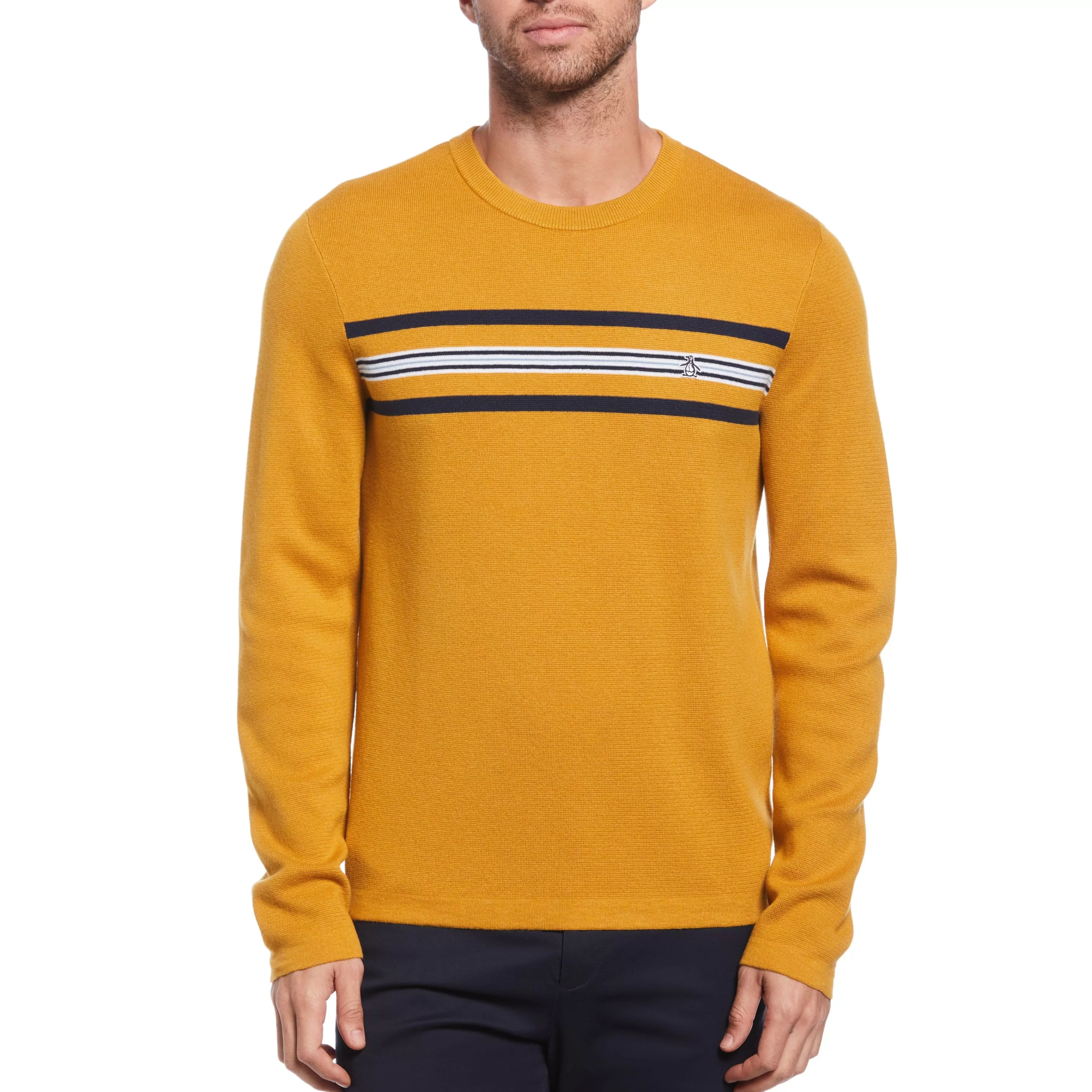 Online Engineered Chest Stripe Sweater Men Sweaters