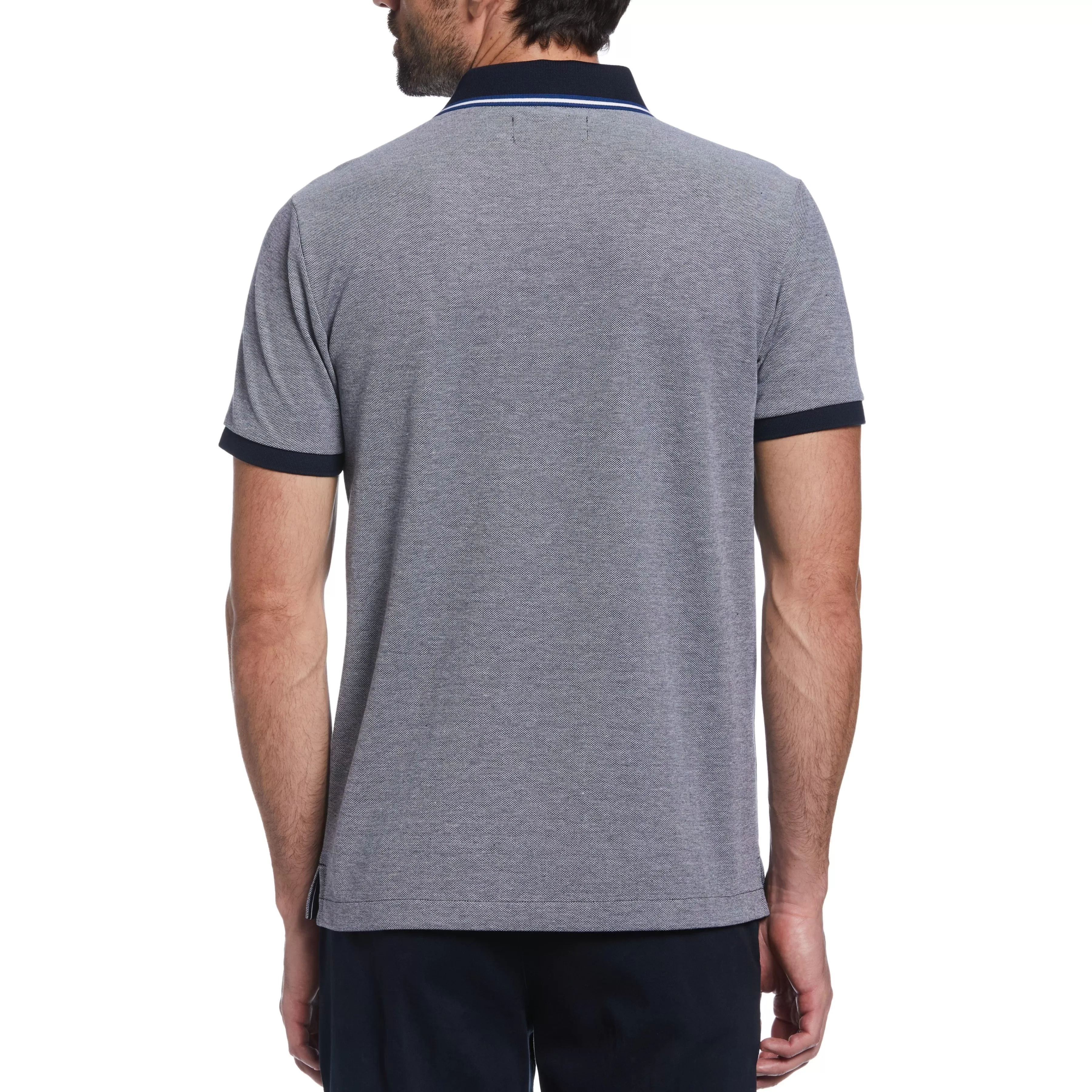Best Sale Engineered Stripe Birdseye Pique Polo Men Polos